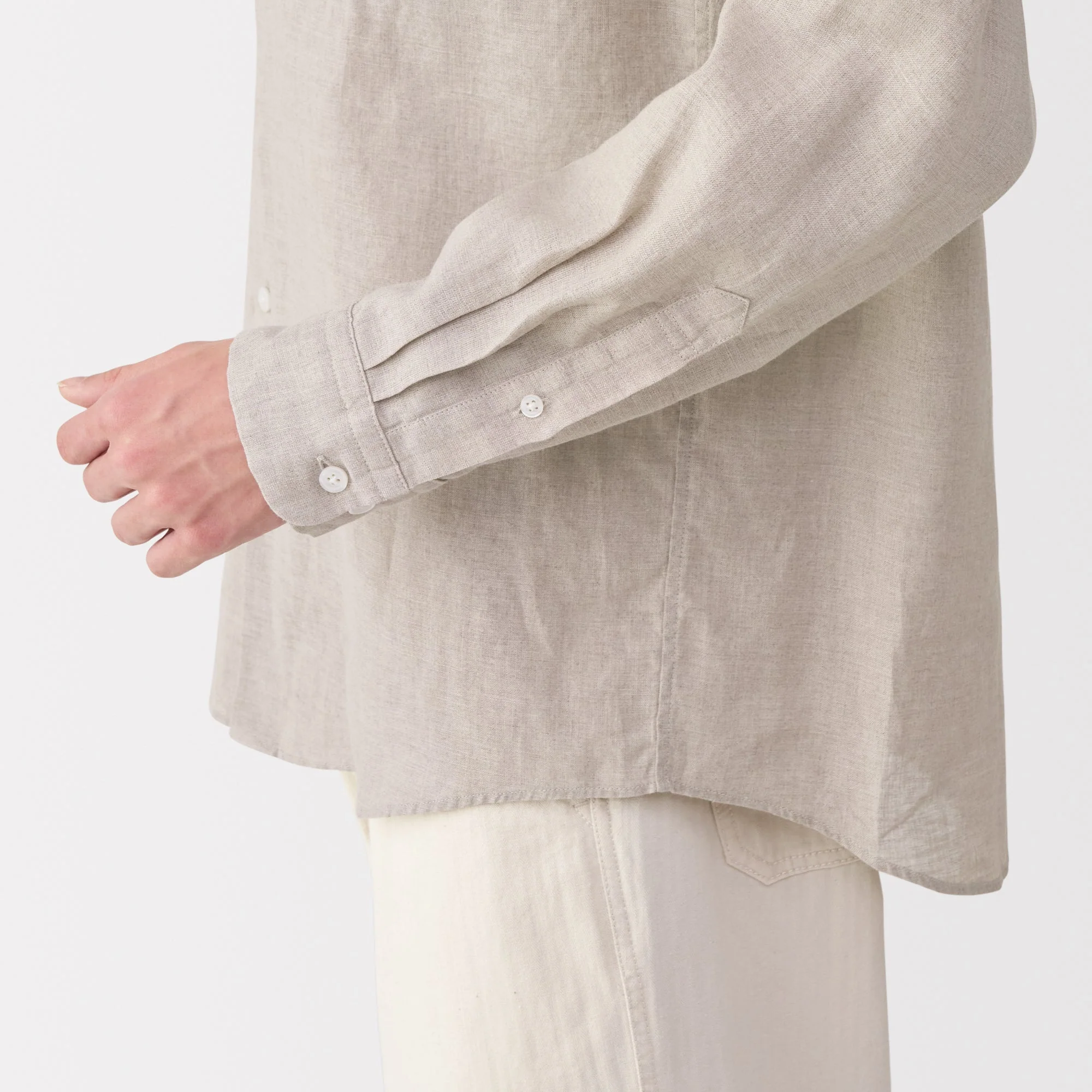 Men's Linen Stand Collar Shirt - Image 32
