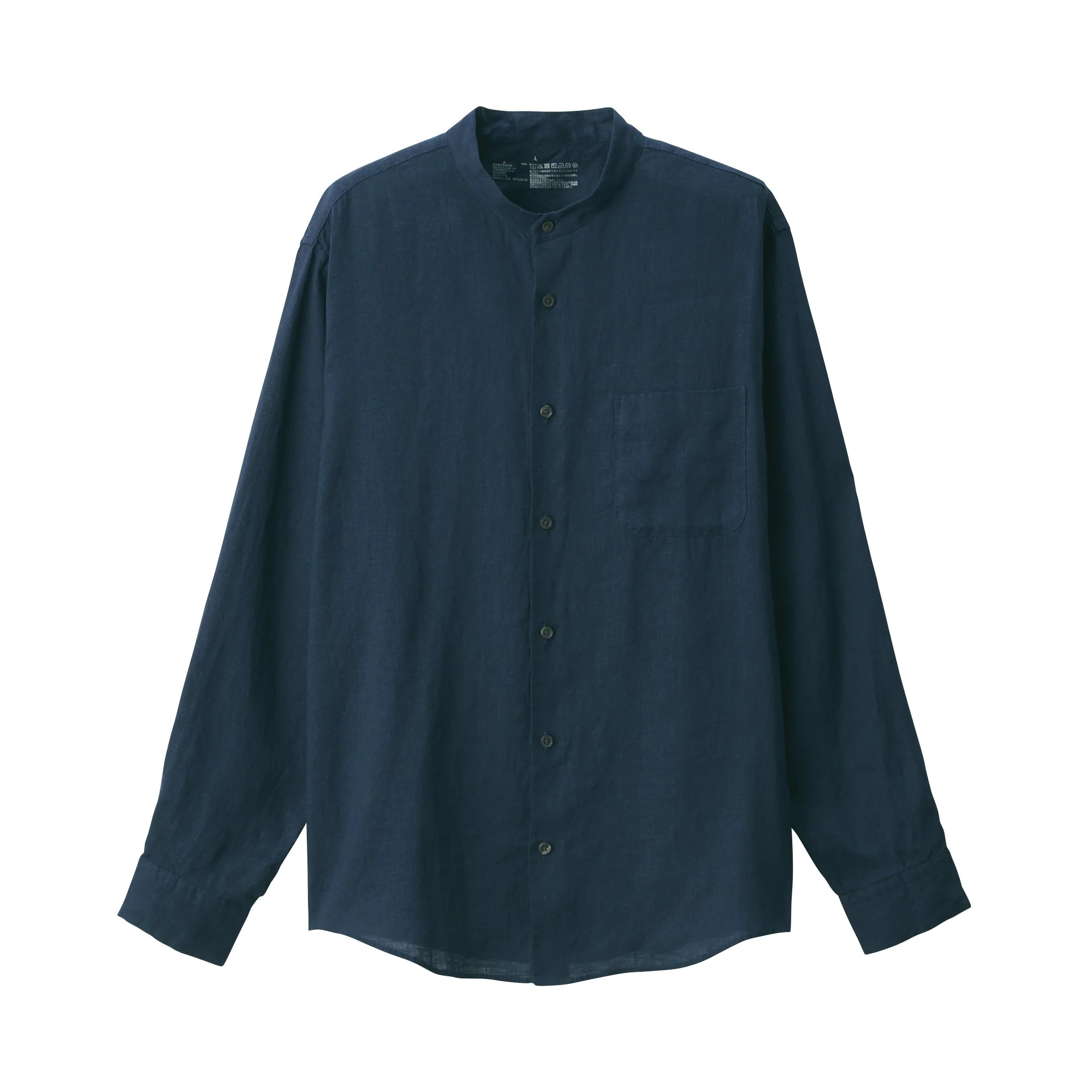 Men's Linen Stand Collar Shirt - Image 34