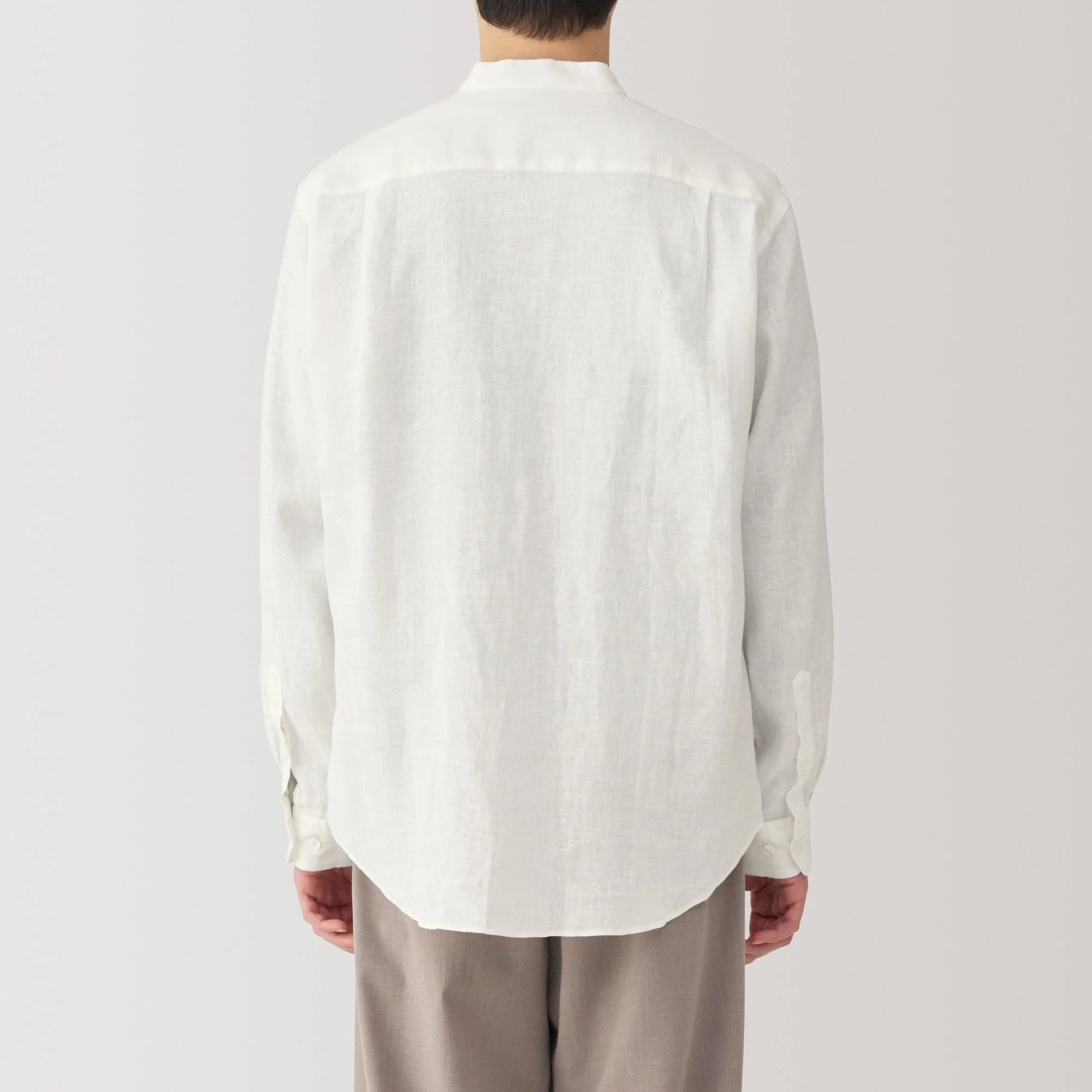 Men's Linen Stand Collar Shirt - Image 6