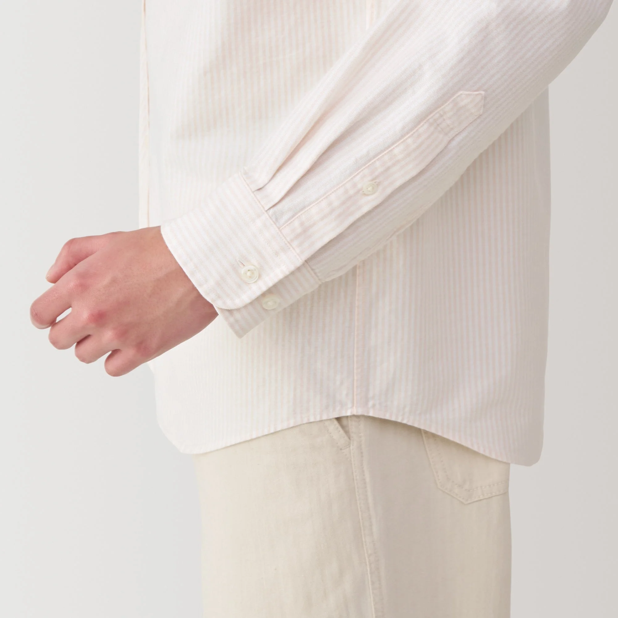Men's Washed Oxford Button Down Long Sleeve Shirt - Image 40