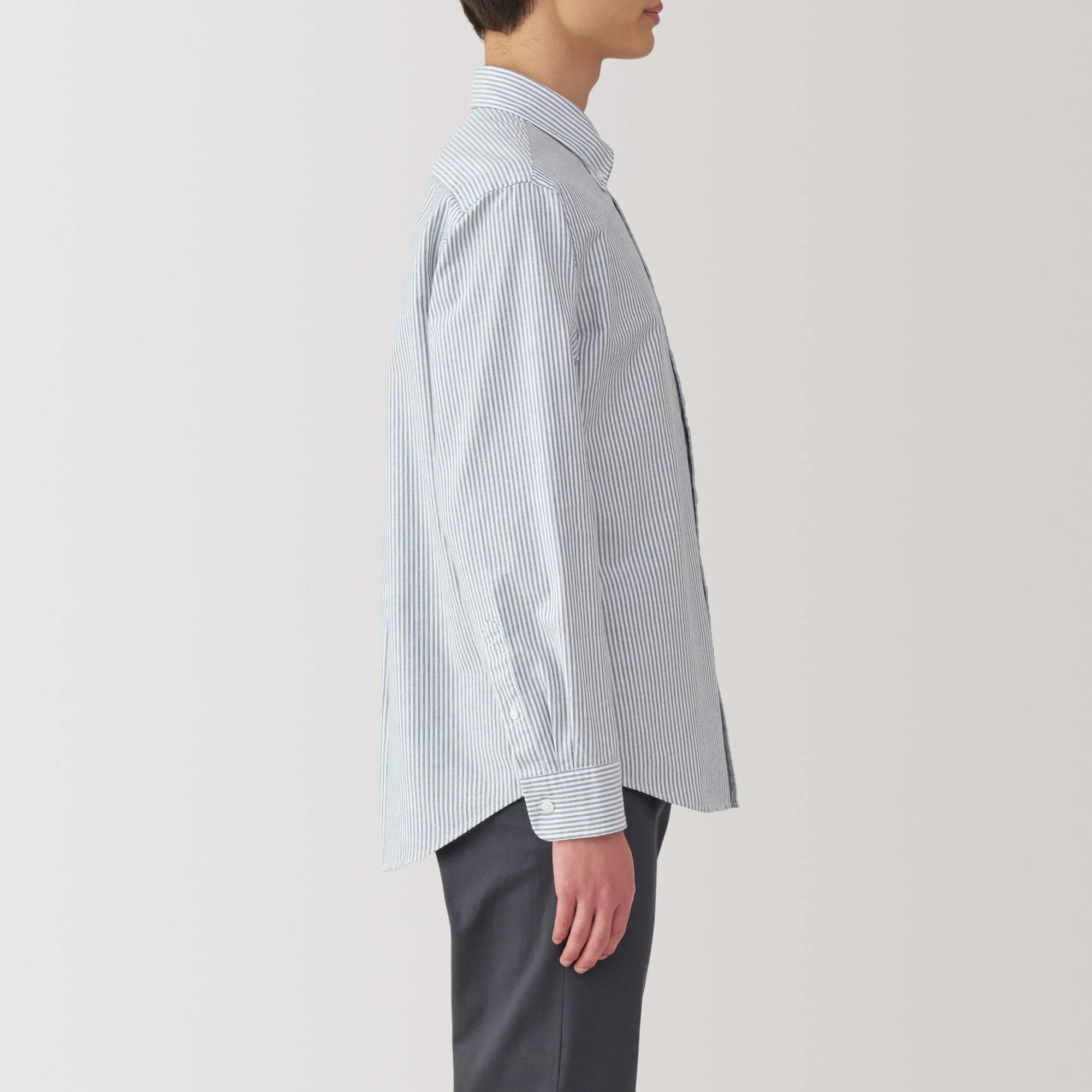 Men's Washed Oxford Button Down Long Sleeve Shirt - Image 44