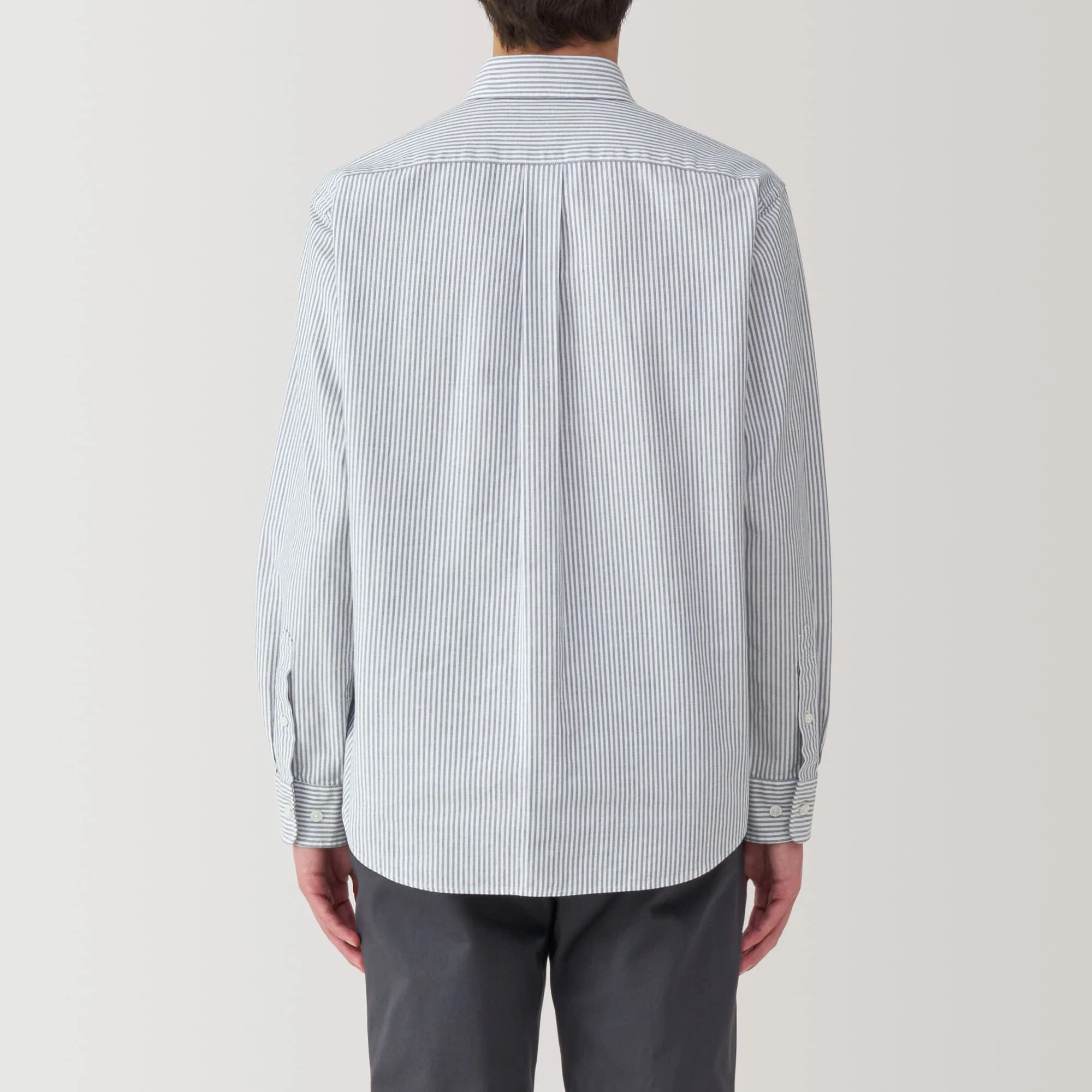 Men's Washed Oxford Button Down Long Sleeve Shirt - Image 45