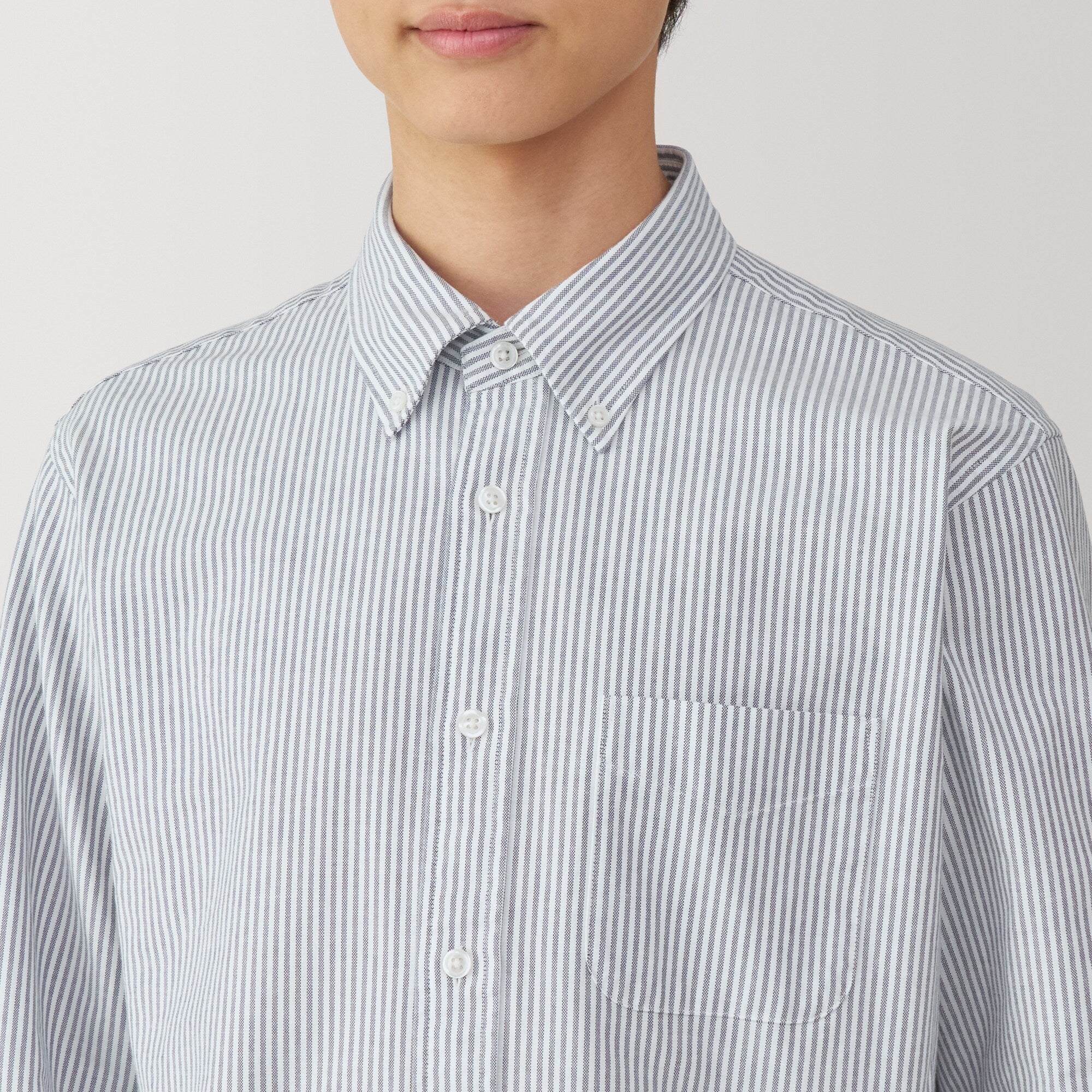 Men's Washed Oxford Button Down Long Sleeve Shirt - Image 46