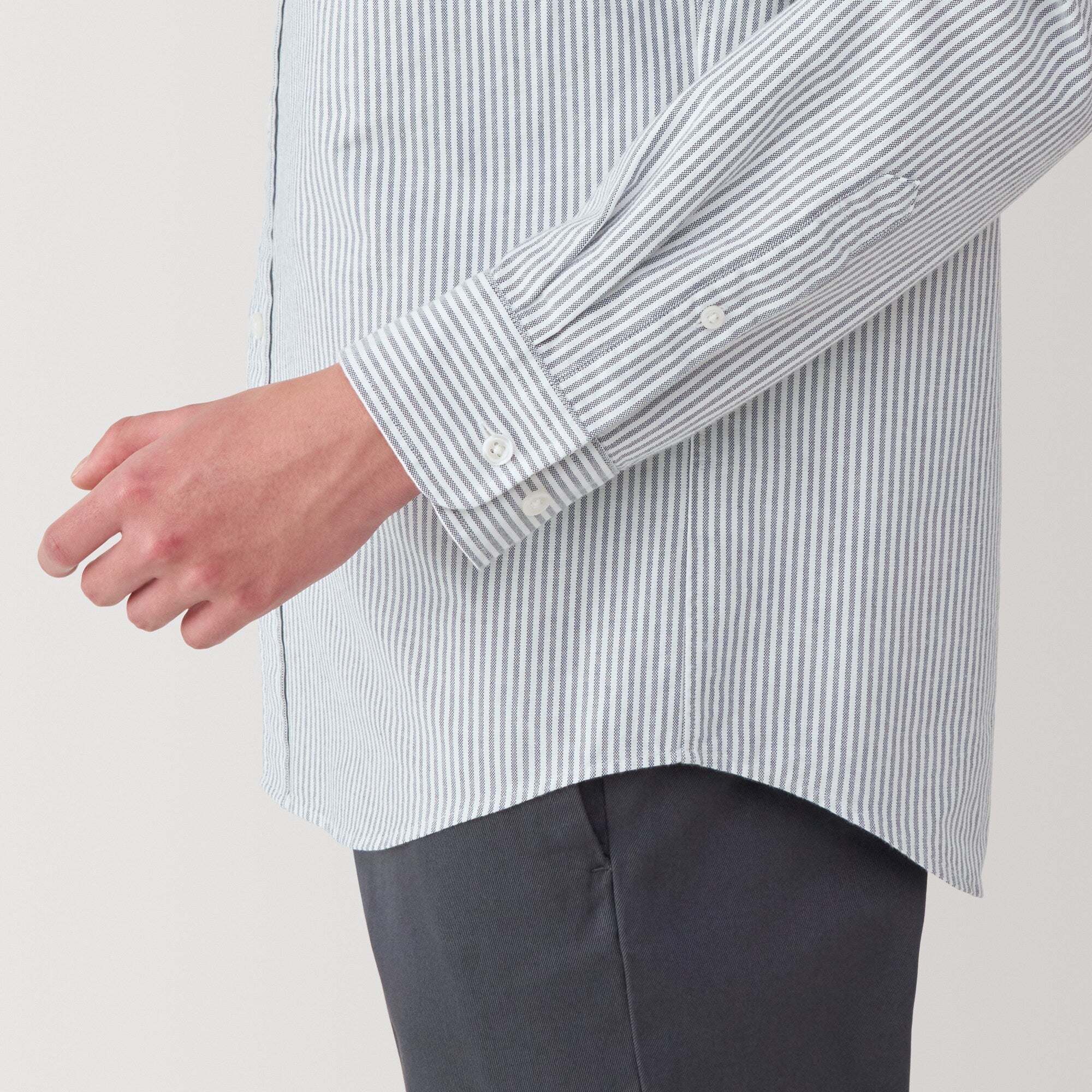 Men's Washed Oxford Button Down Long Sleeve Shirt - Image 47