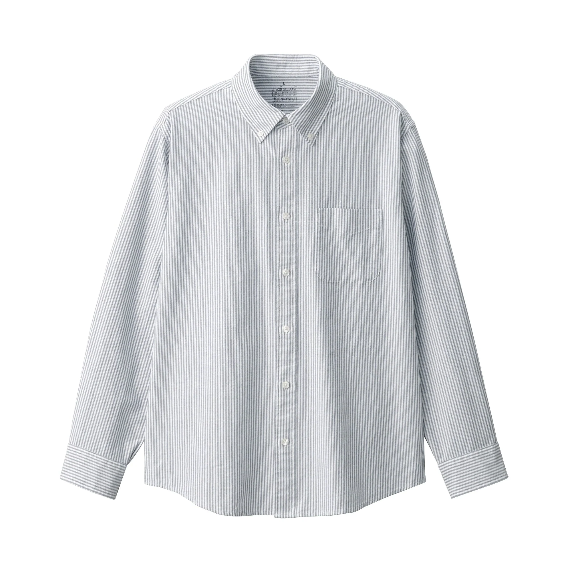 Men's Washed Oxford Button Down Long Sleeve Shirt - Image 48