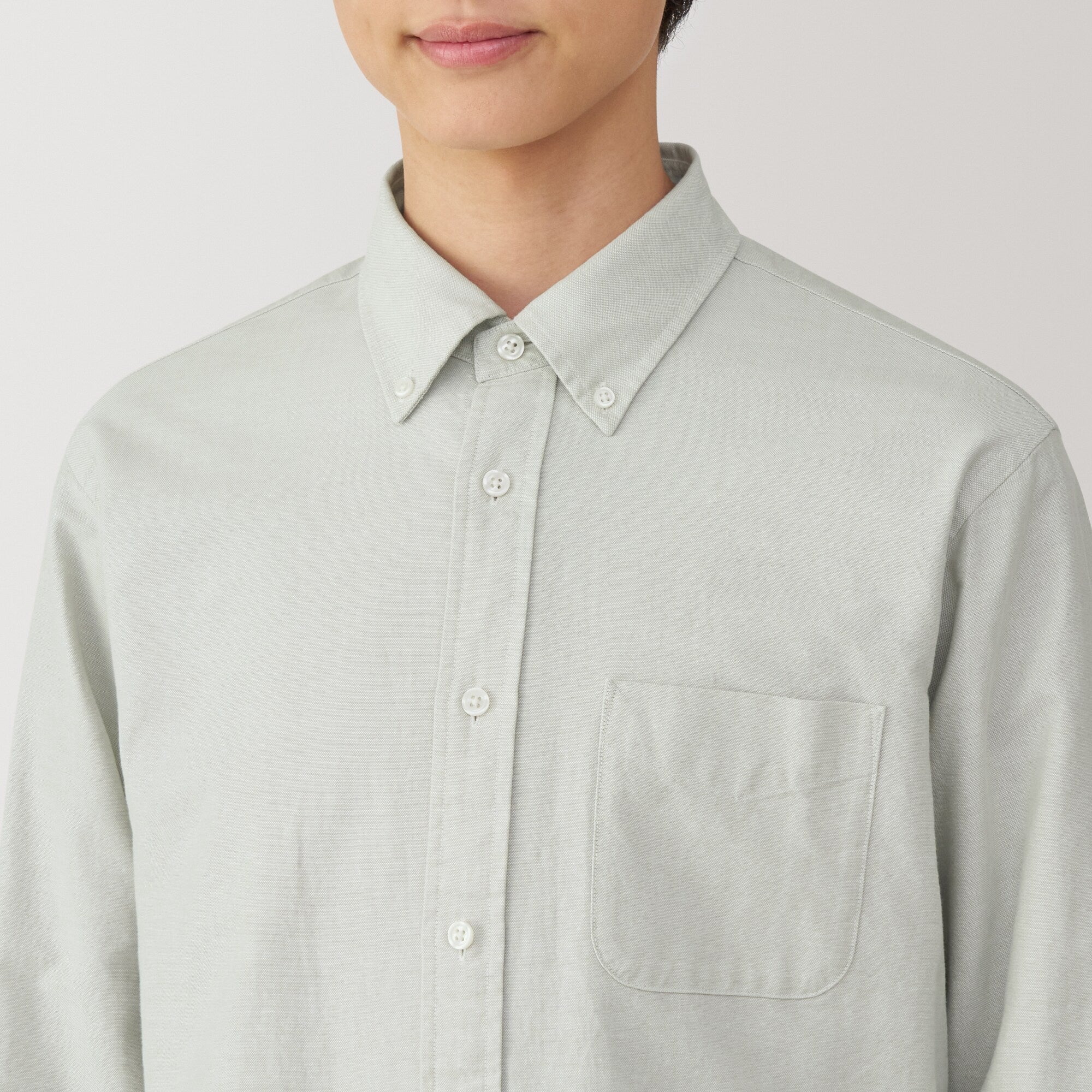Men's Washed Oxford Button Down Long Sleeve Shirt - Image 7