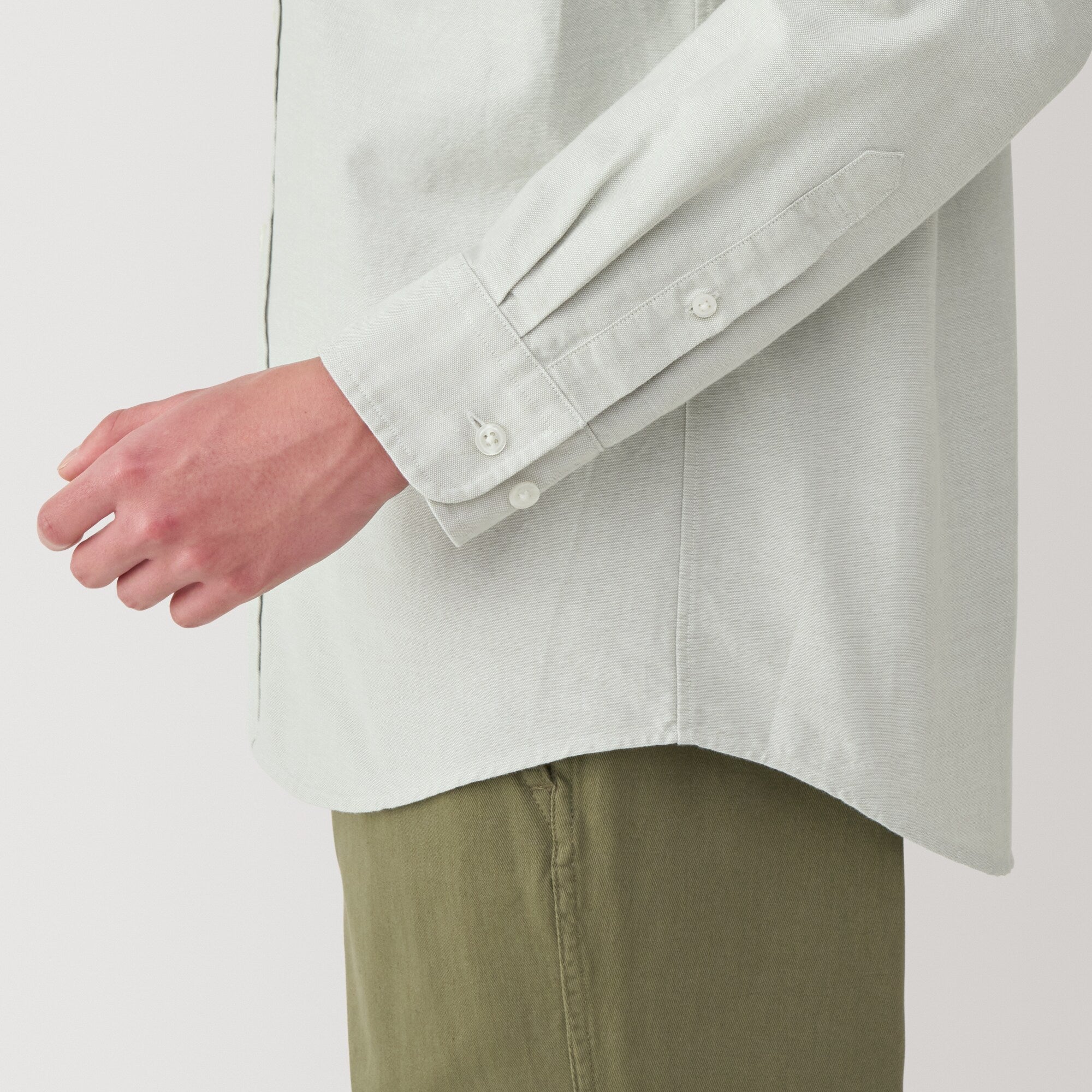 Men's Washed Oxford Button Down Long Sleeve Shirt - Image 8