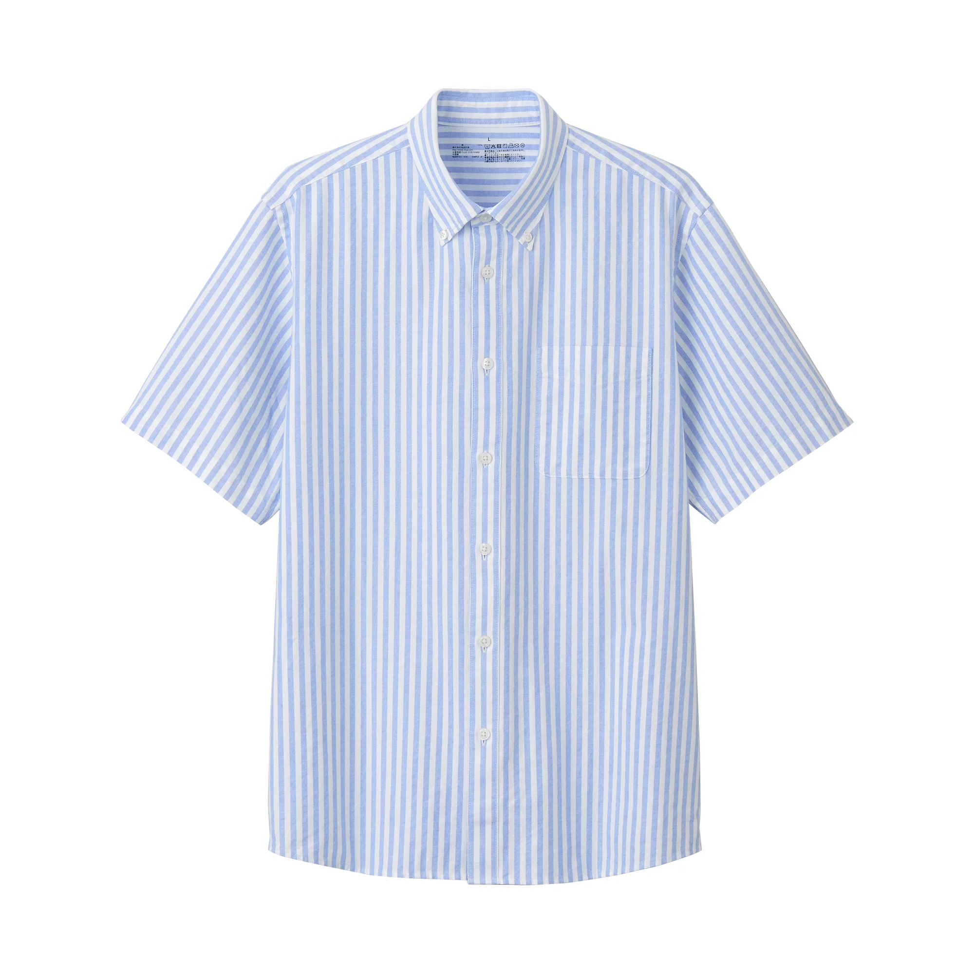 Men's Washed Oxford Button Down  Patterned Short Sleeve Shirt - Image 11