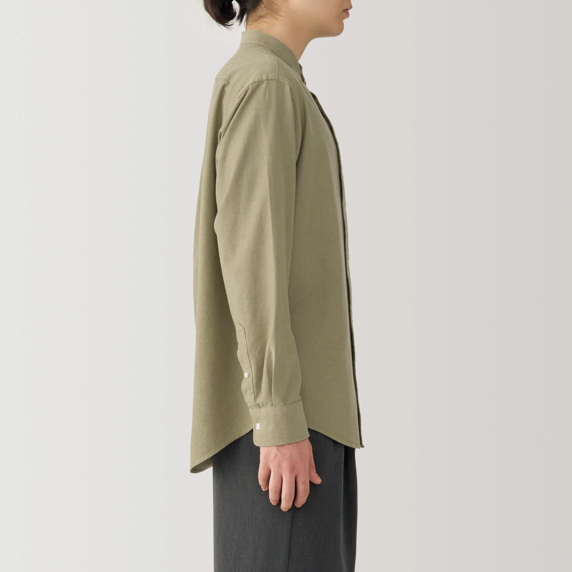 Men's Washed Oxford Stand Collar Shirt - Image 13