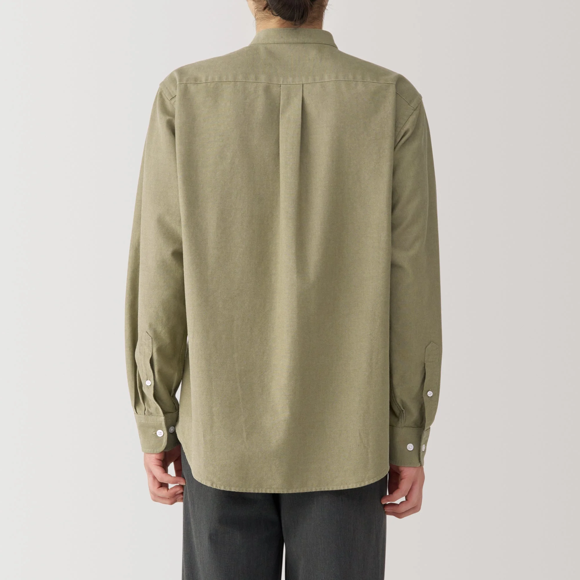 Men's Washed Oxford Stand Collar Shirt - Image 14