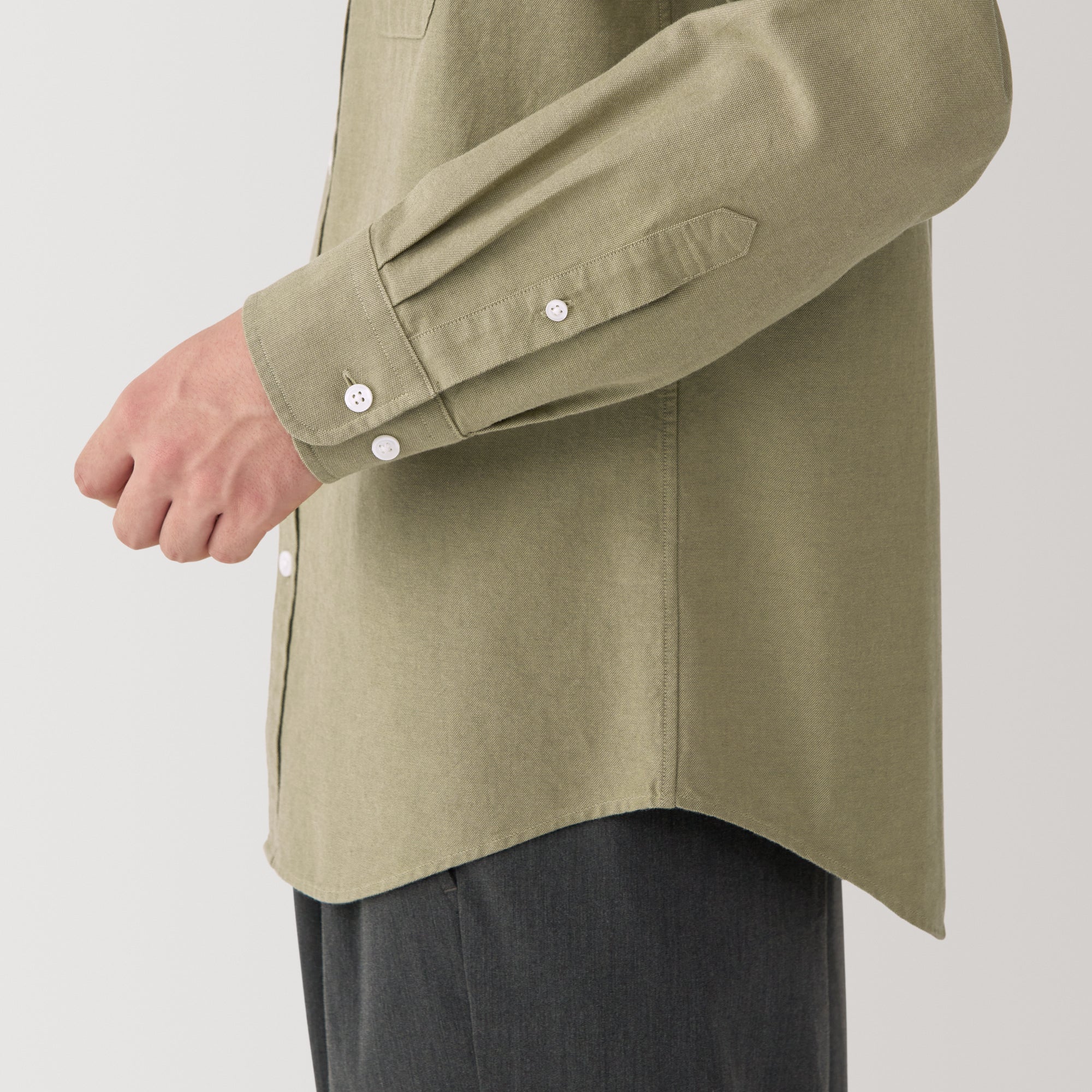 Men's Washed Oxford Stand Collar Shirt - Image 16