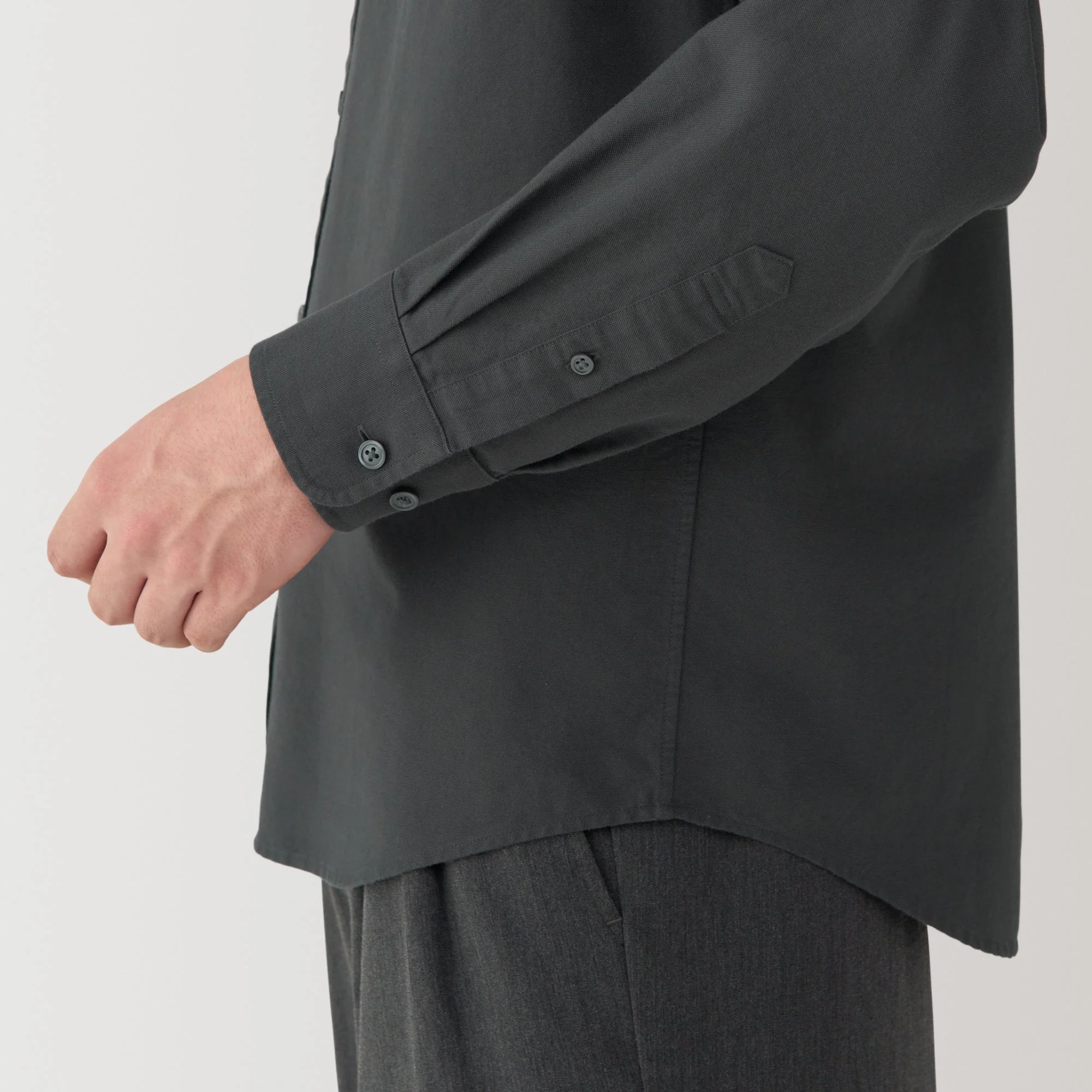 Men's Washed Oxford Stand Collar Shirt - Image 32