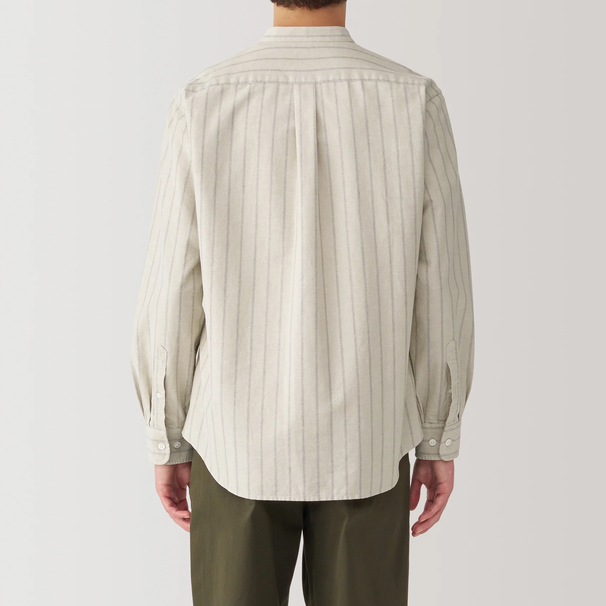 Men's Washed Oxford Stand Collar Shirt - Image 38