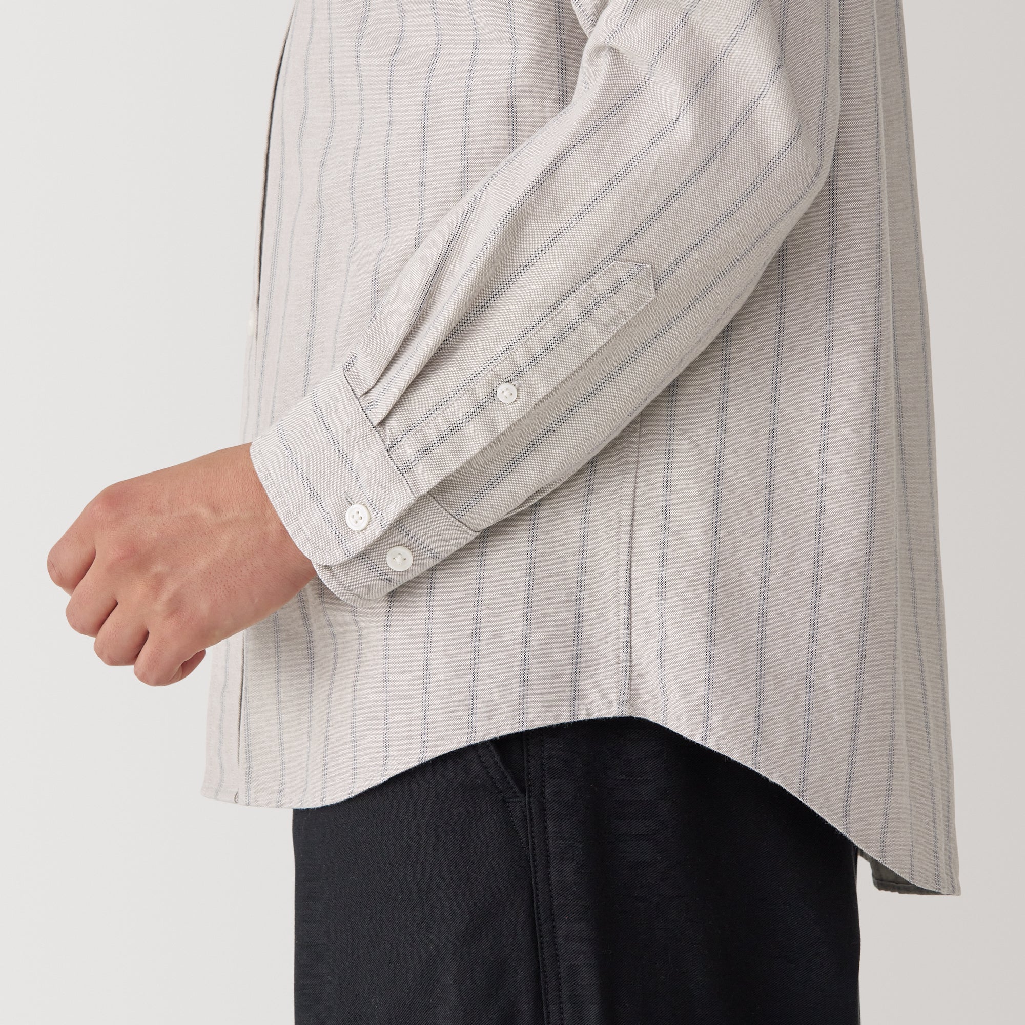 Men's Washed Oxford Stand Collar Shirt - Image 48