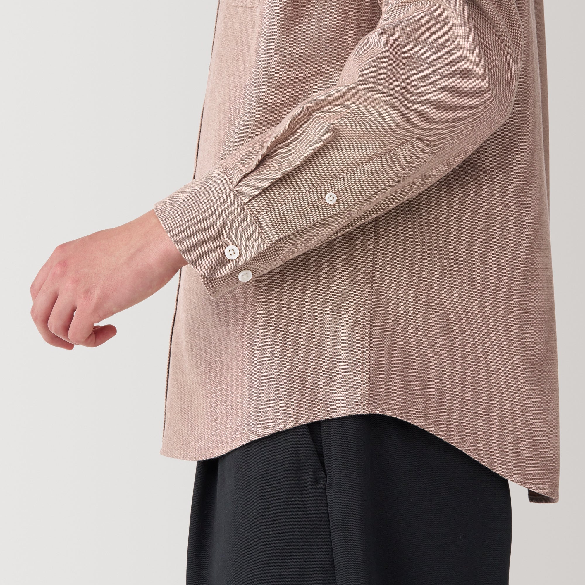 Men's Washed Oxford Stand Collar Shirt - Image 8