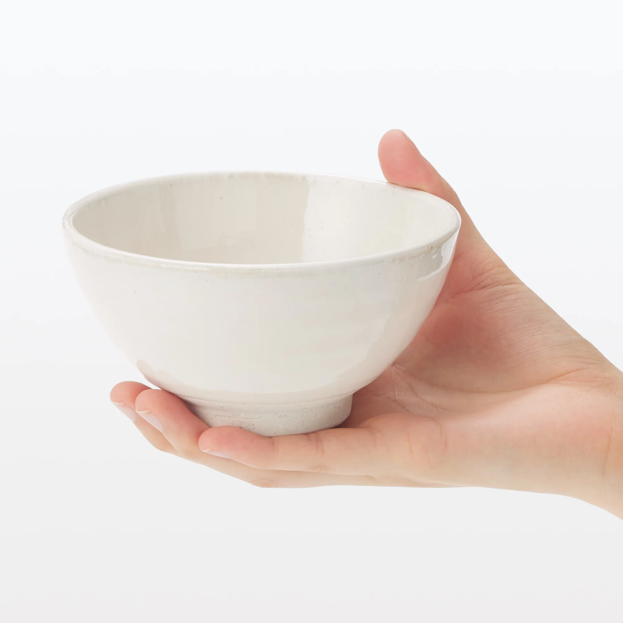 Mino Ware Round Large Rice Bowl - White Glaze - Image 2