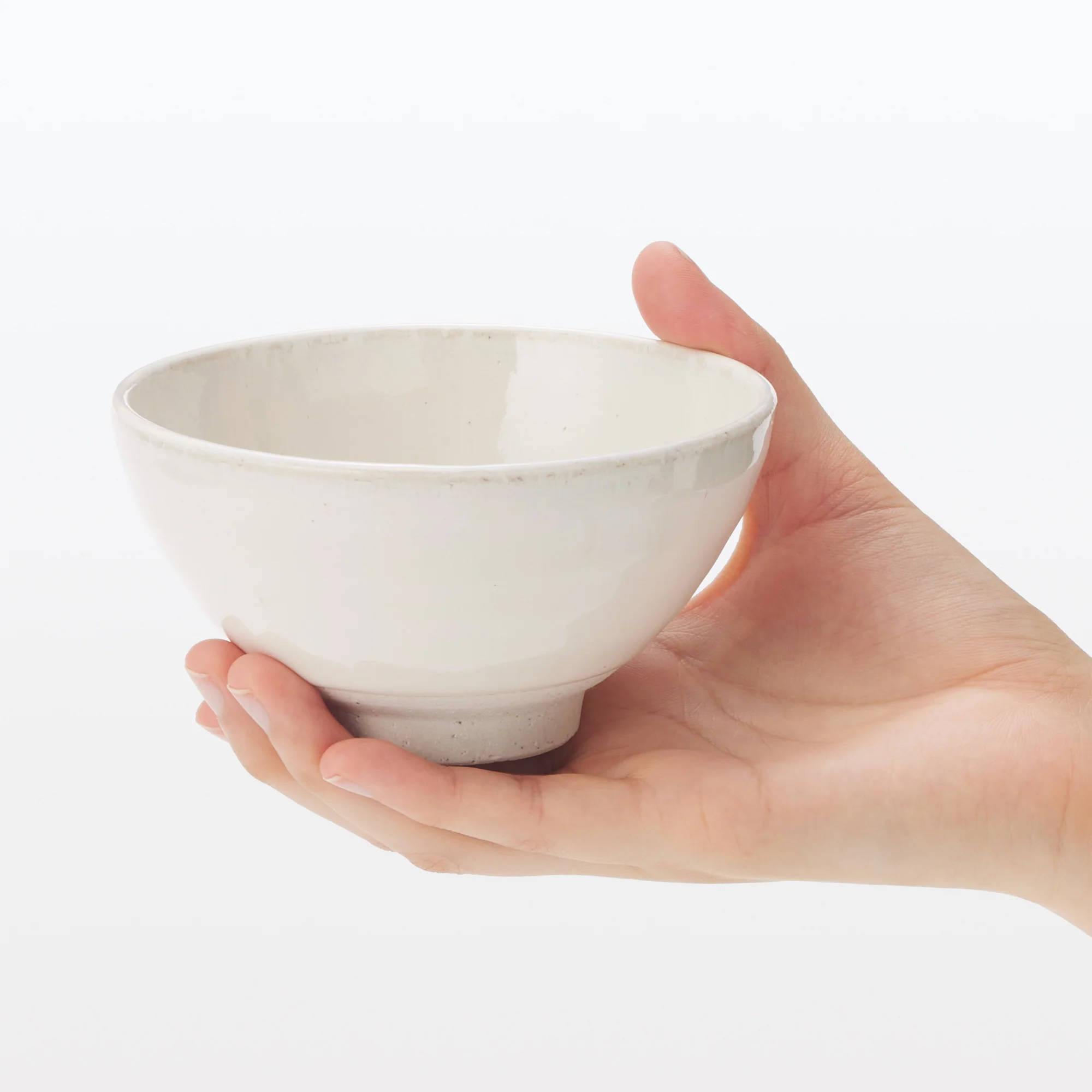 Mino Ware Round Small Rice Bowl - White Glaze - Image 2