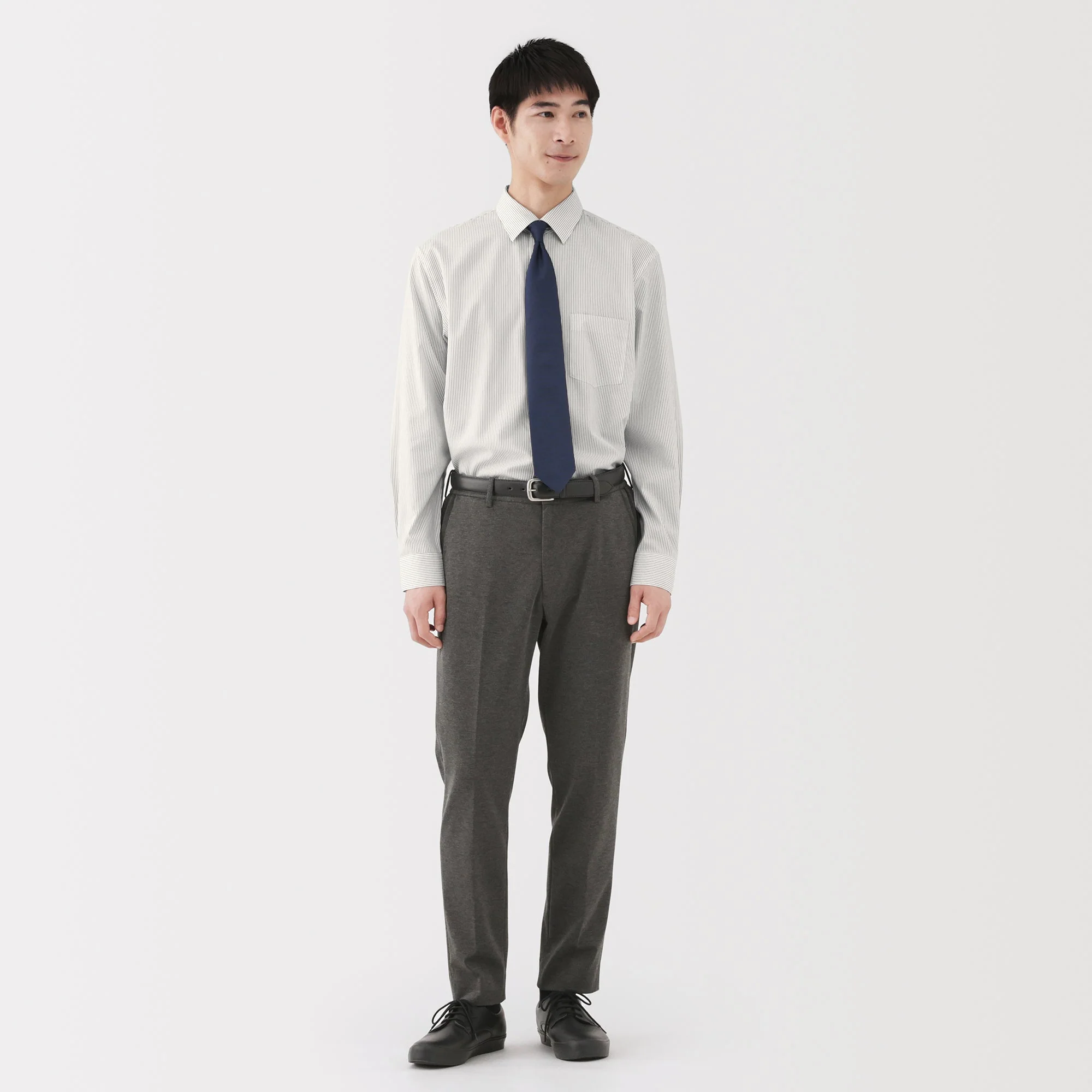 Cotton Semi-Spread Collar Shirt - Image 4