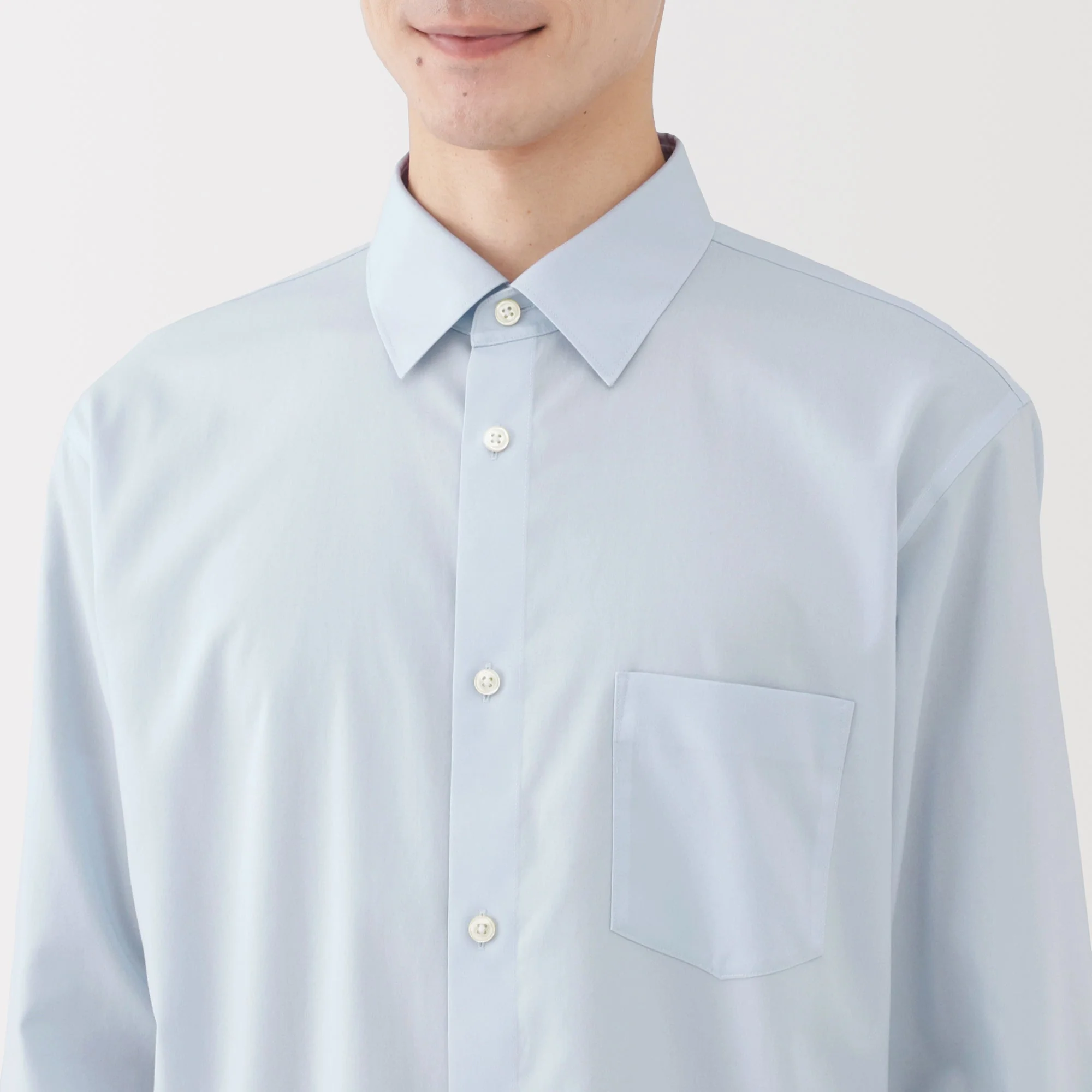 Cotton Semi-Spread Collar Shirt - Image 7