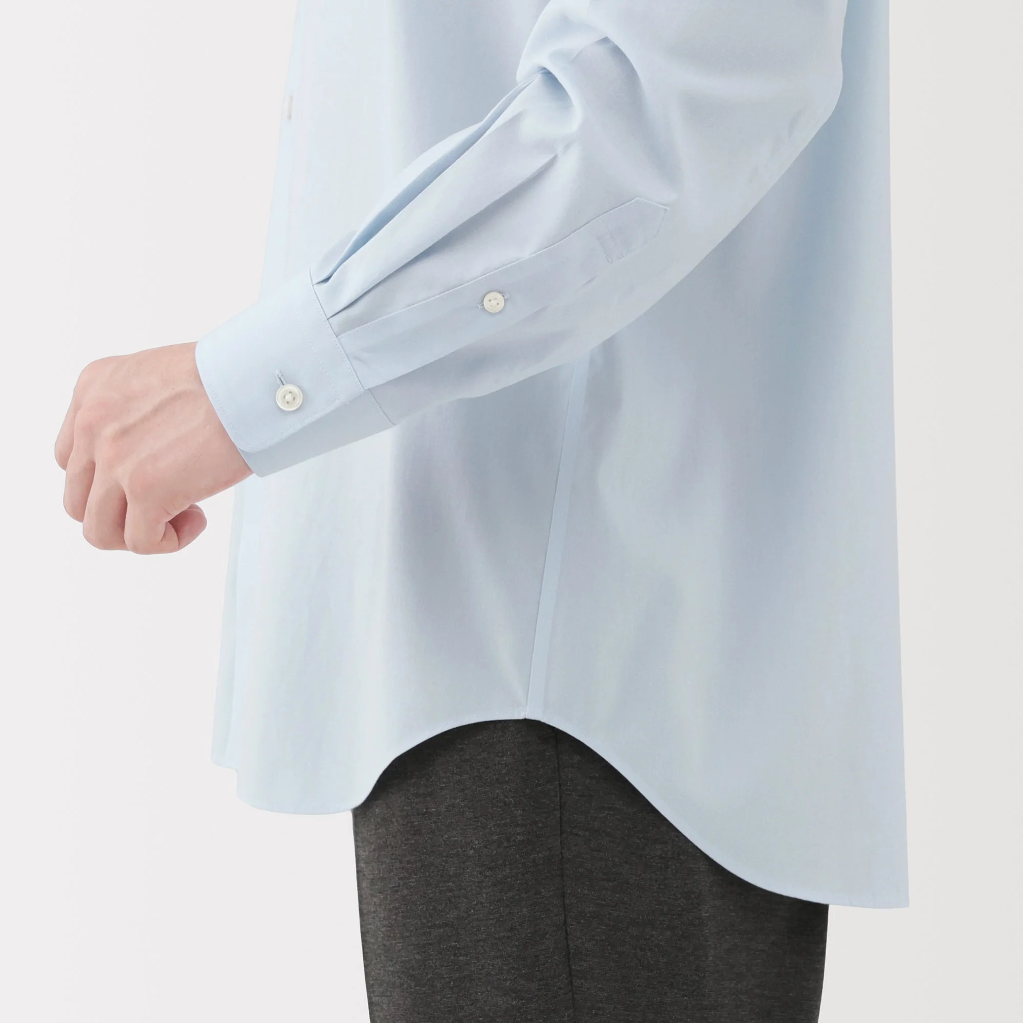 Cotton Semi-Spread Collar Shirt - Image 8