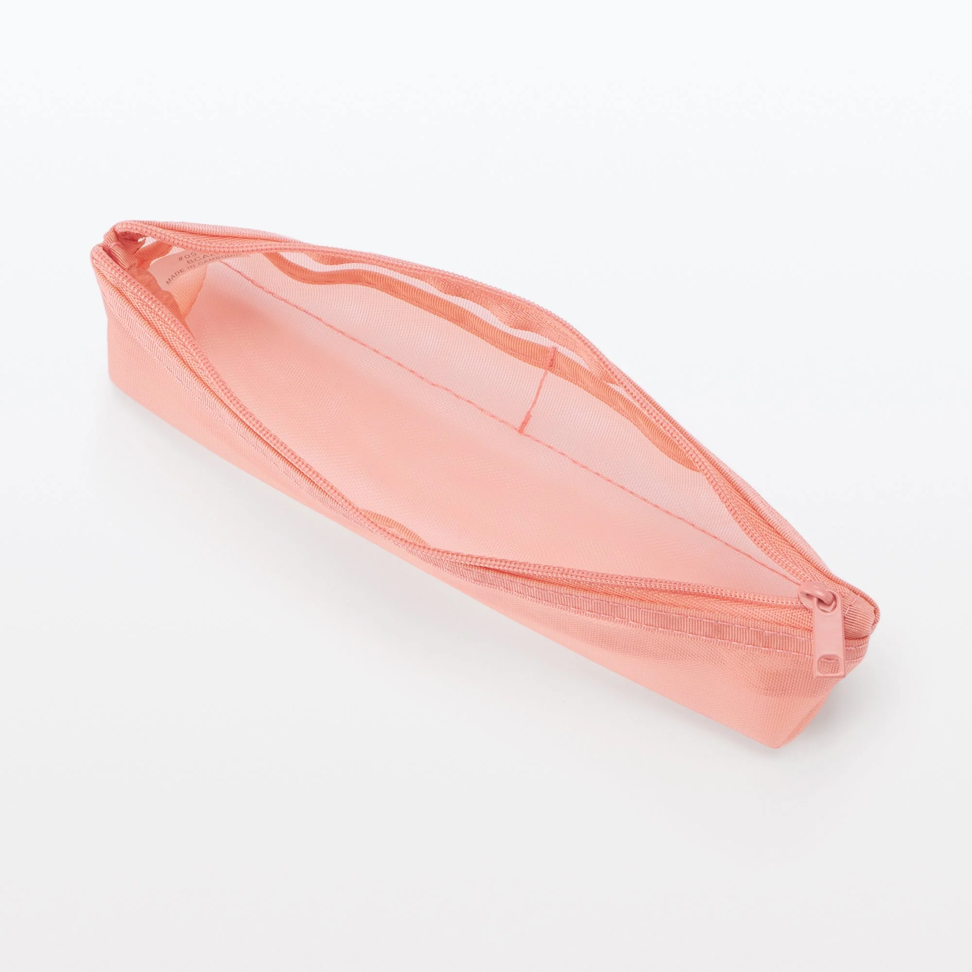 Nylon Mesh Pen Case with Gusset Thin - Pink - Image 5