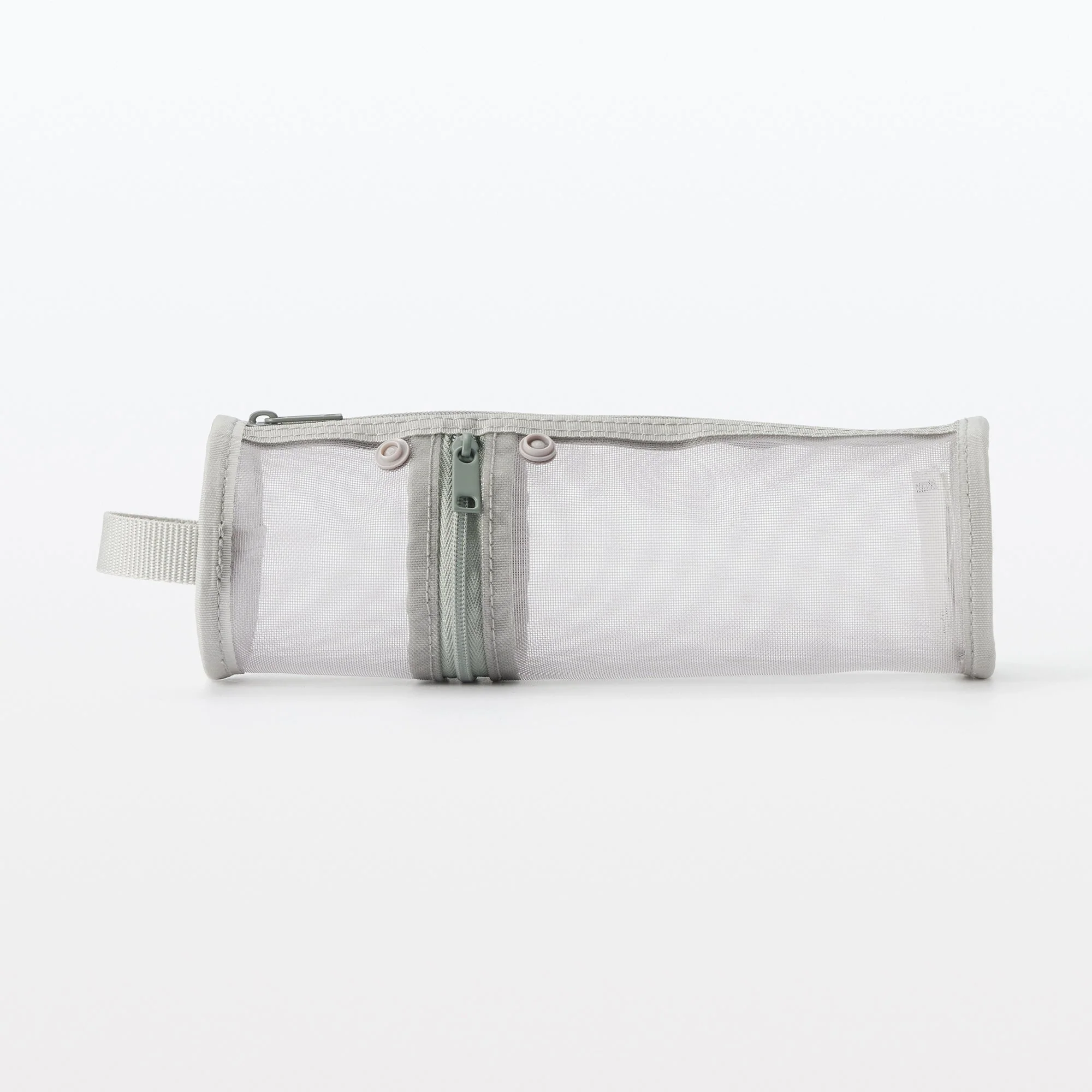 Nylon Mesh Vertical/Horizontal Pen Case Thin - Gray - Image 3