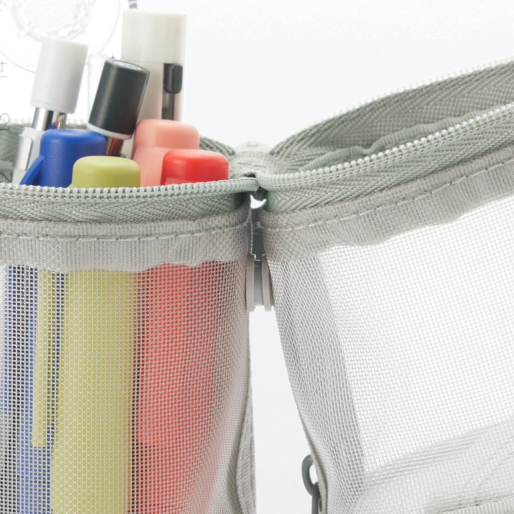 Nylon Mesh Vertical/Horizontal Pen Case Thin - Gray - Image 8