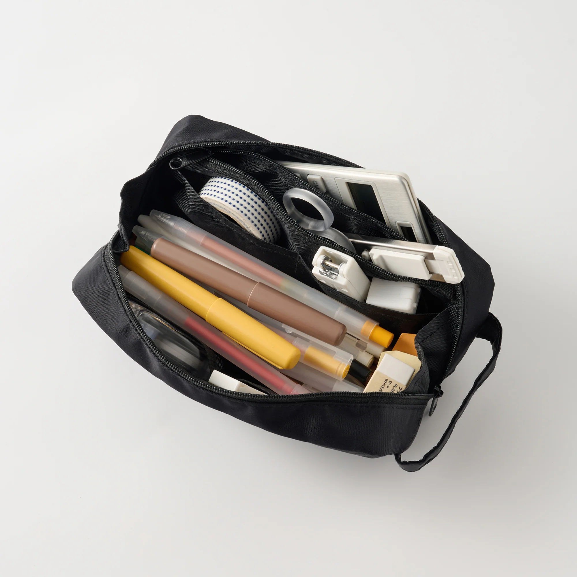 Nylon Pen Case with Handle - Black - Image 2