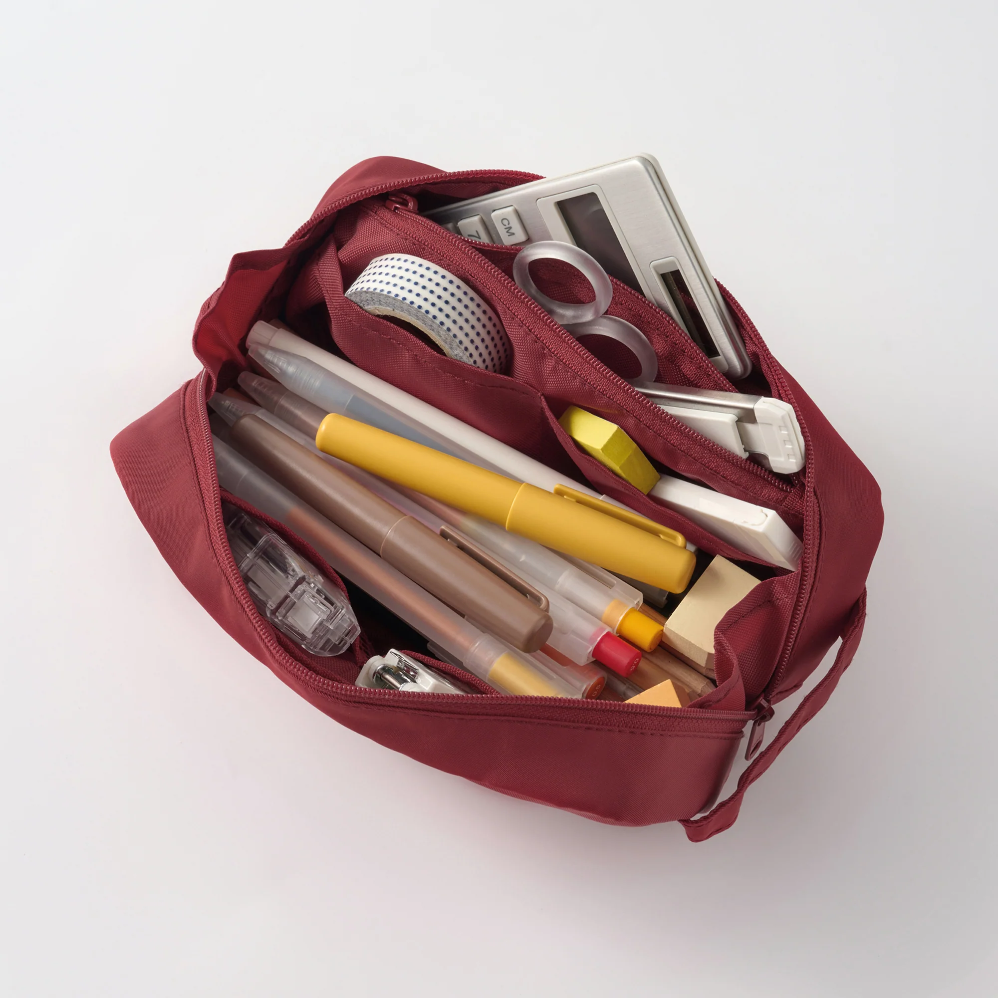 Nylon Pen Case with Handle - Red - Image 2