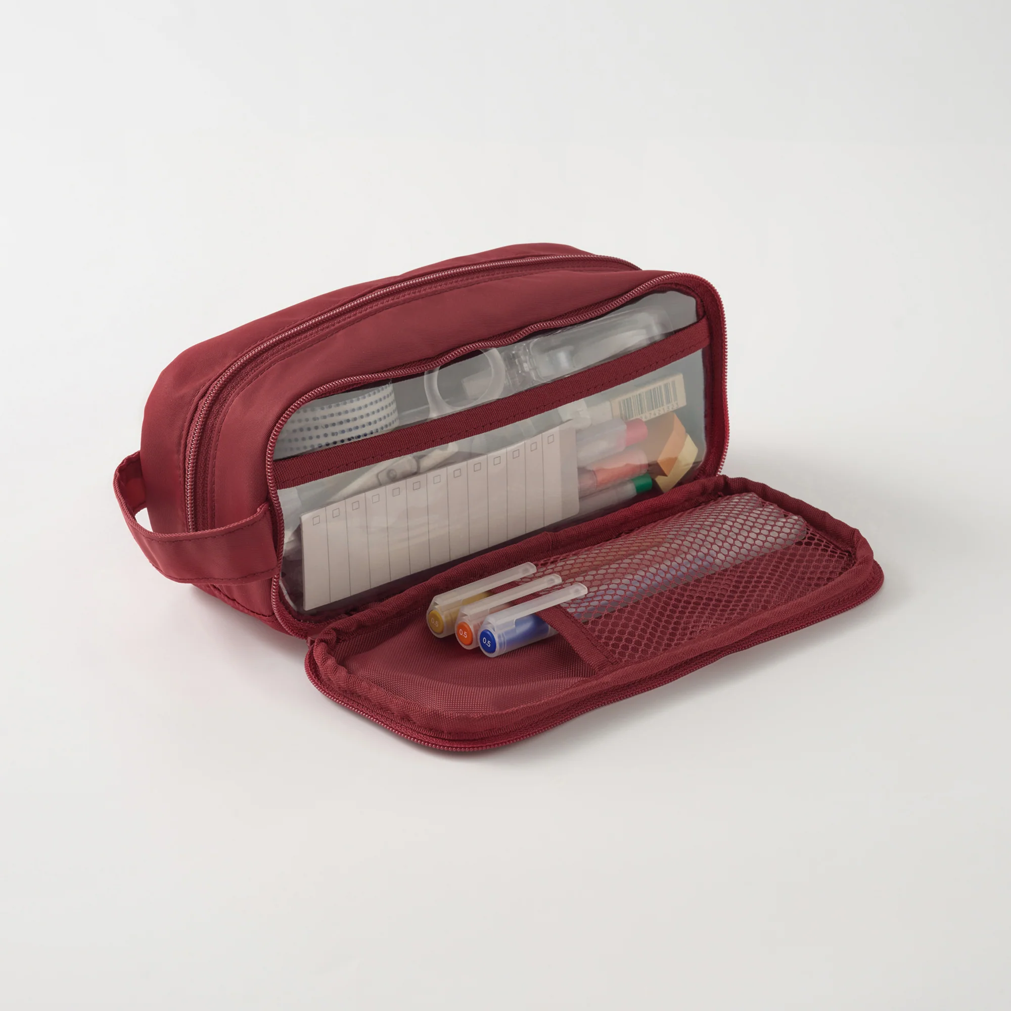 Nylon Pen Case with Window - Red - Image 2