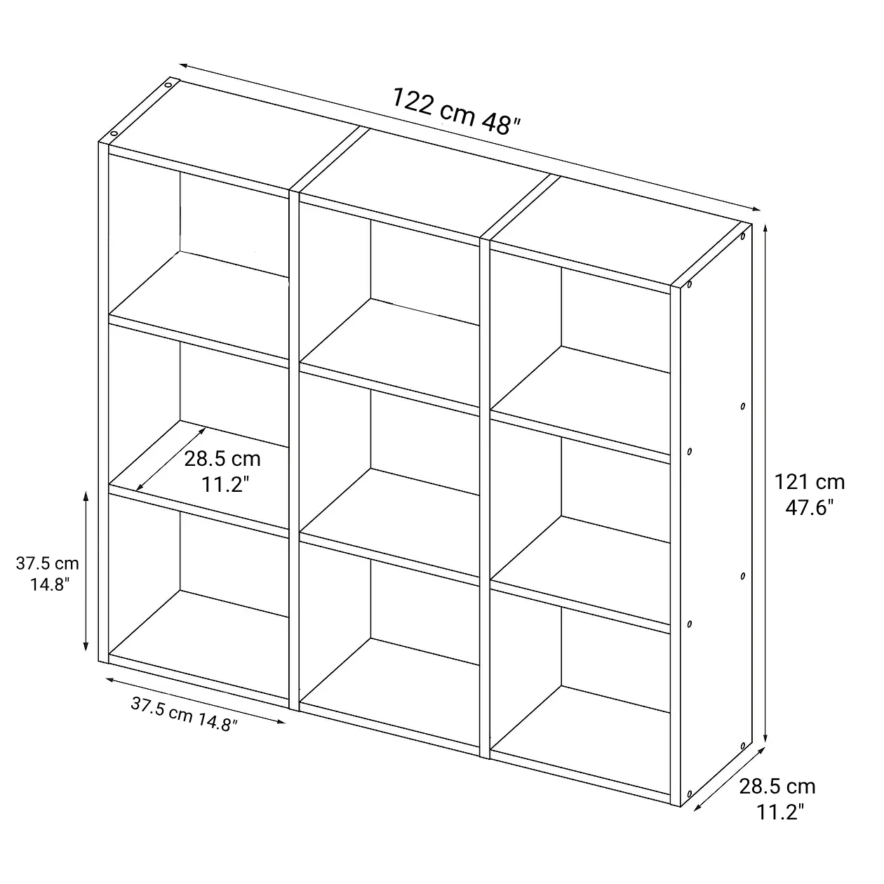 Stacking Shelf - Oak - 3 x 3 - Image 4