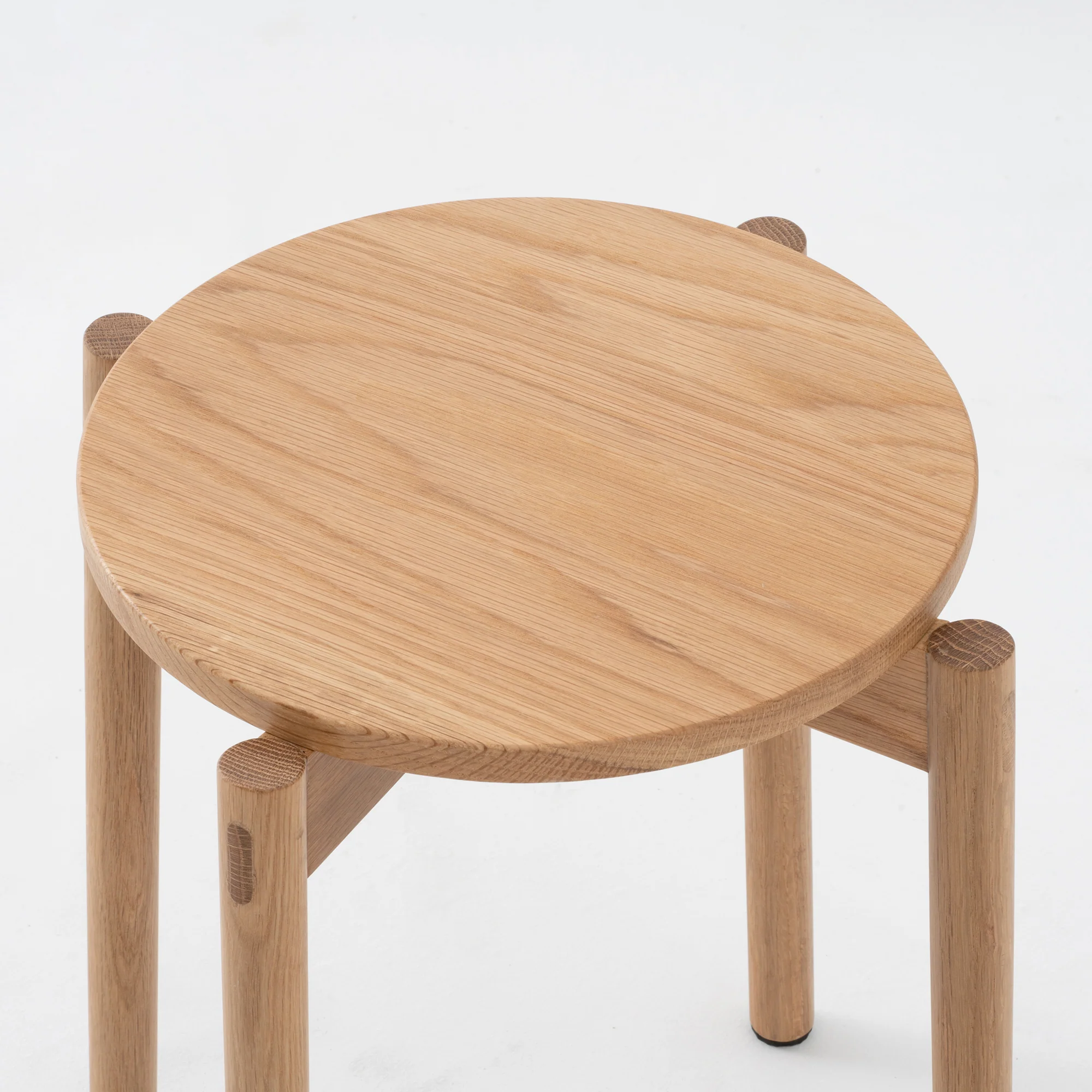 Oak Stackable Round Stool - Image 4