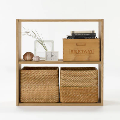 Stacking Shelf - Oak - Wide - 2 Tiers - Image 2