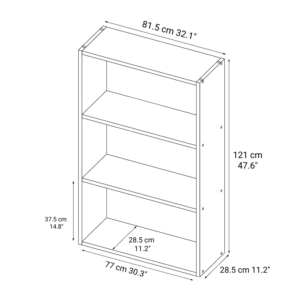 Stacking Shelf - Oak - Wide - 3 Tiers - Image 7