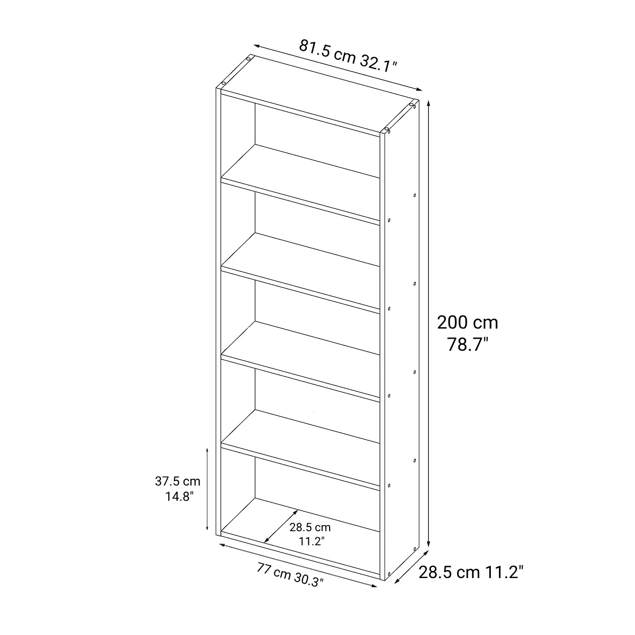 Oak Stacking Shelf - Wide Type - 5 Tiers - Image 7