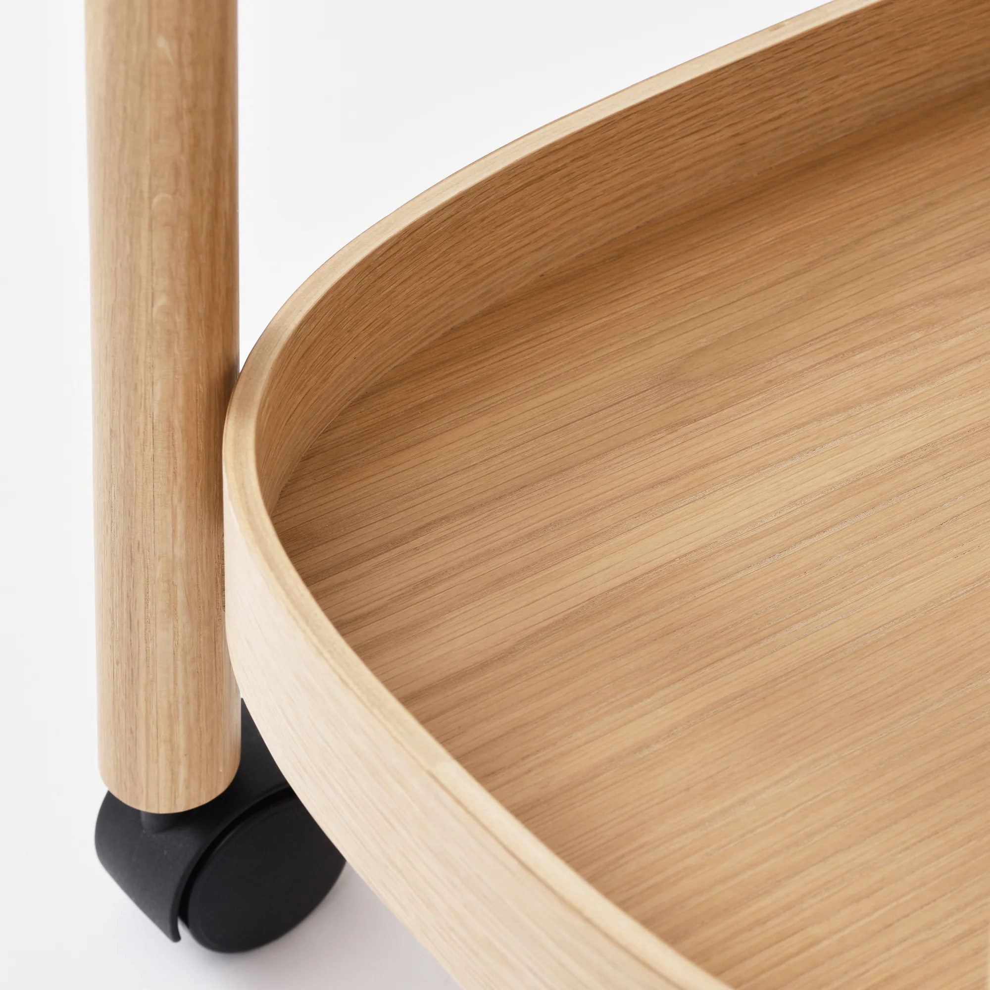 Oak Wheeled Cart Side Table - Image 7