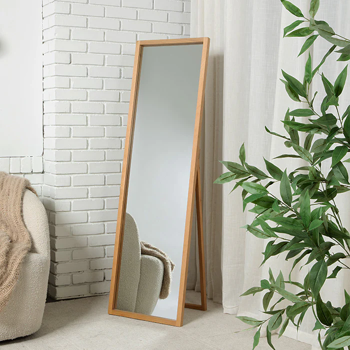 Oak Wooden Frame Mirror - Image 6