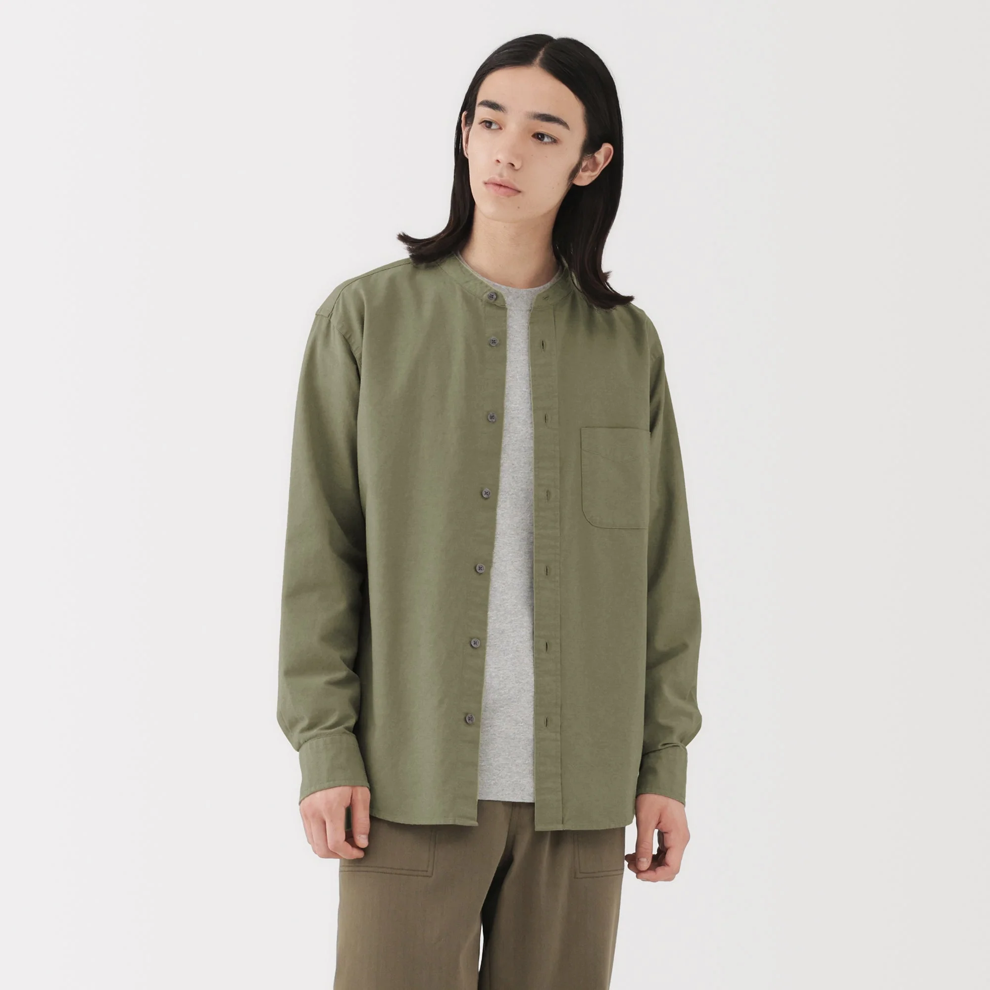 Oxford Stand Collar Shirt - Image 14