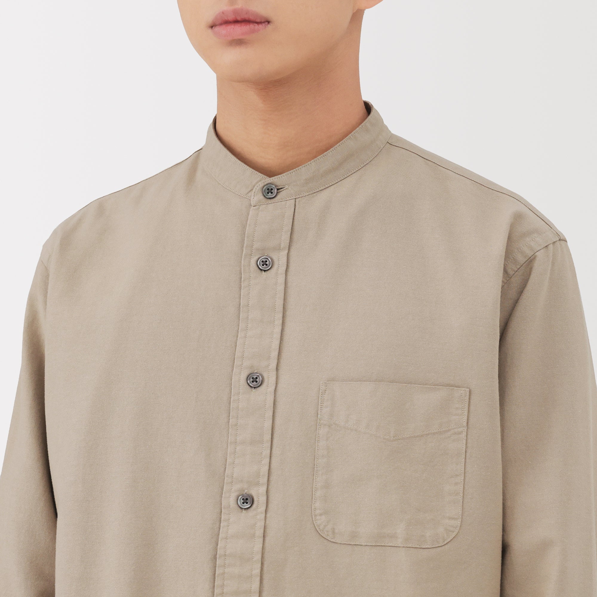 Oxford Stand Collar Shirt - Image 25