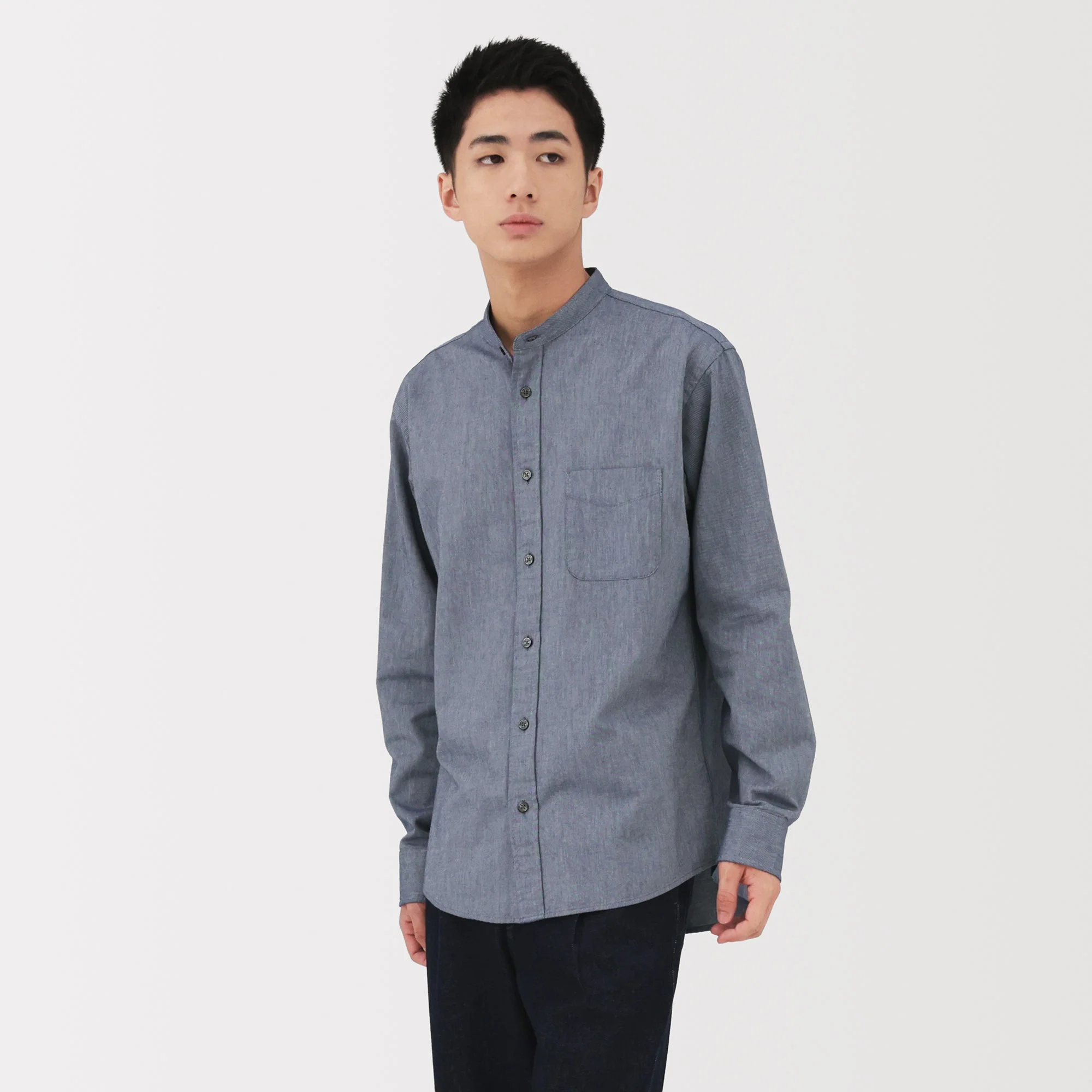 Oxford Stand Collar Shirt - Image 3