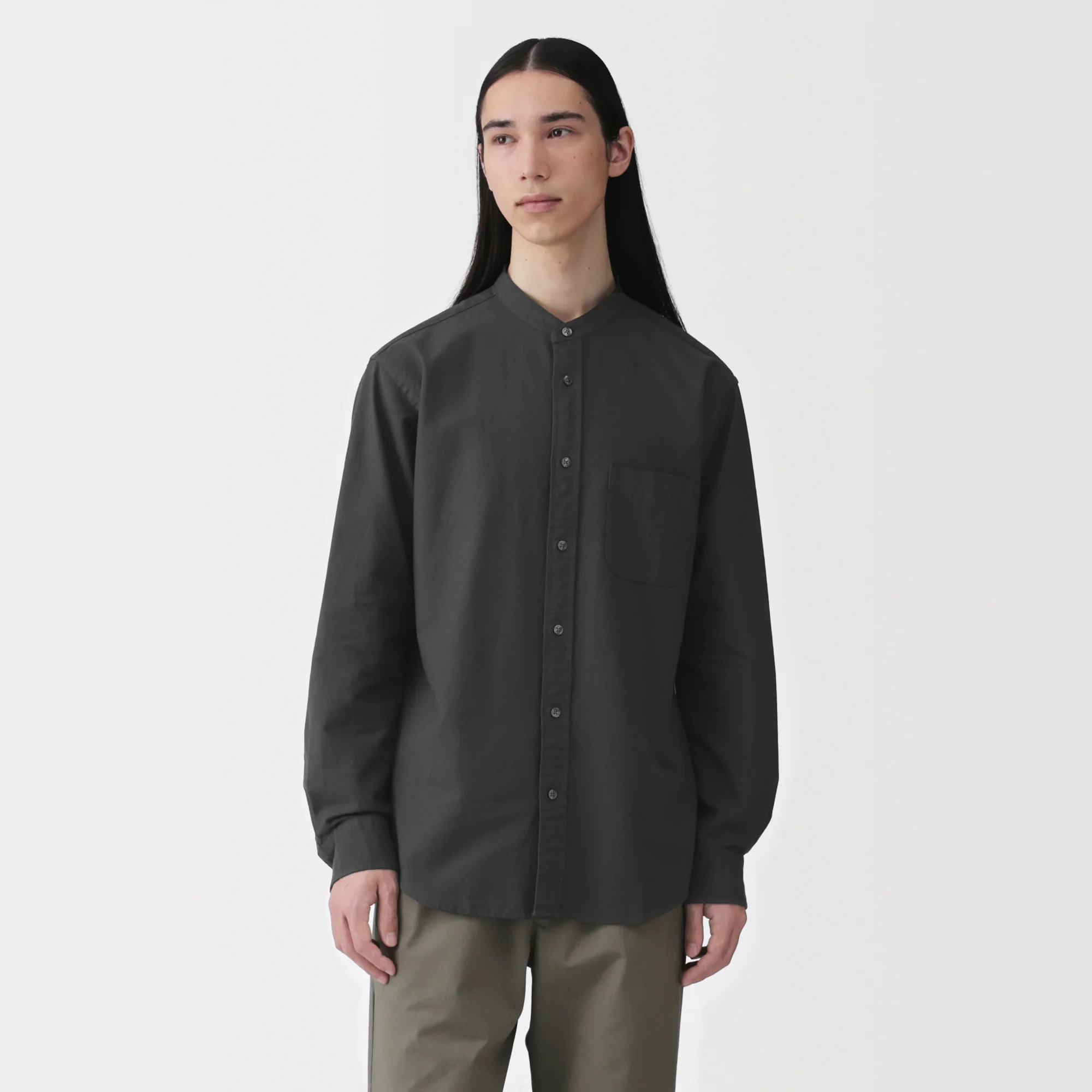Oxford Stand Collar Shirt - Image 12