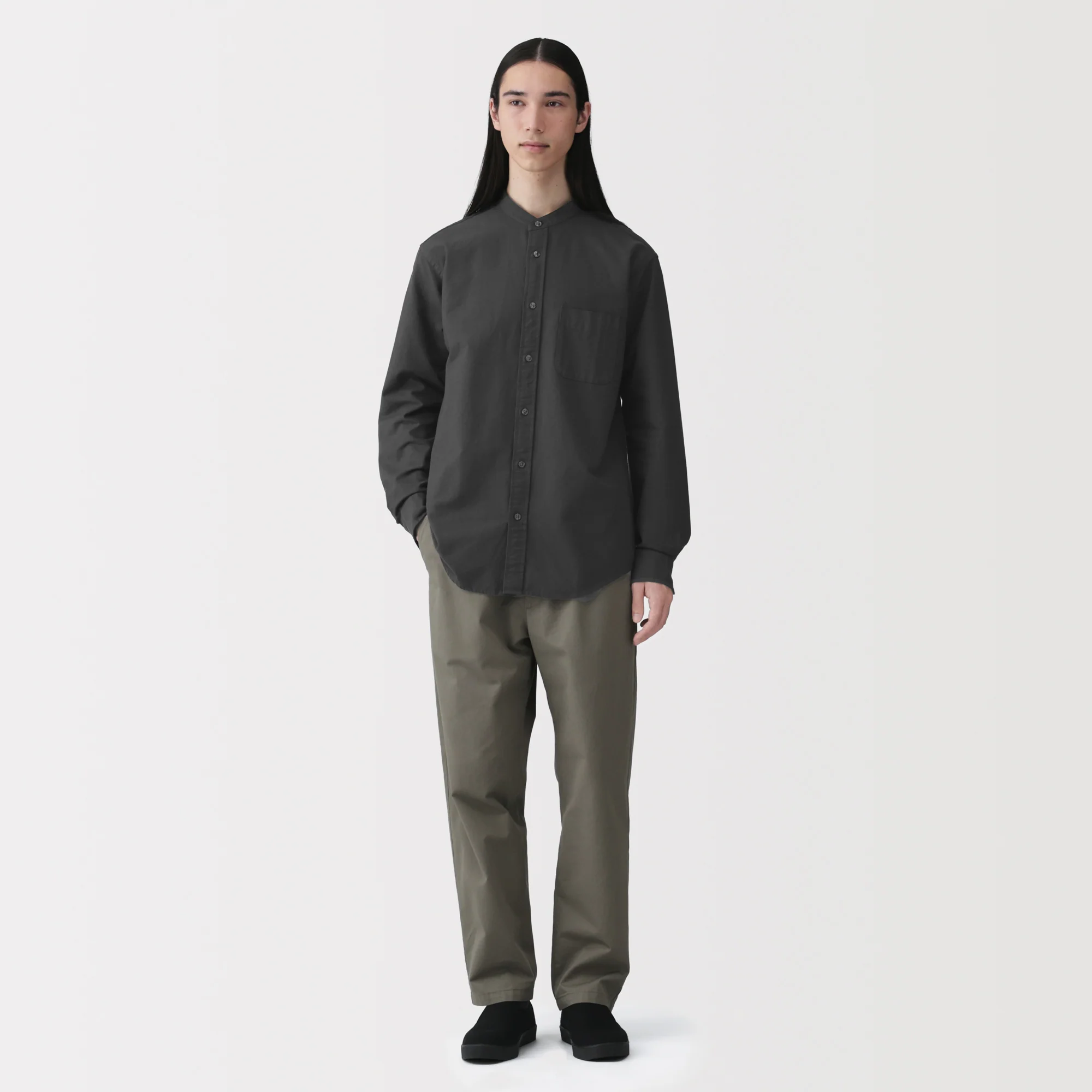 Oxford Stand Collar Shirt - Image 13