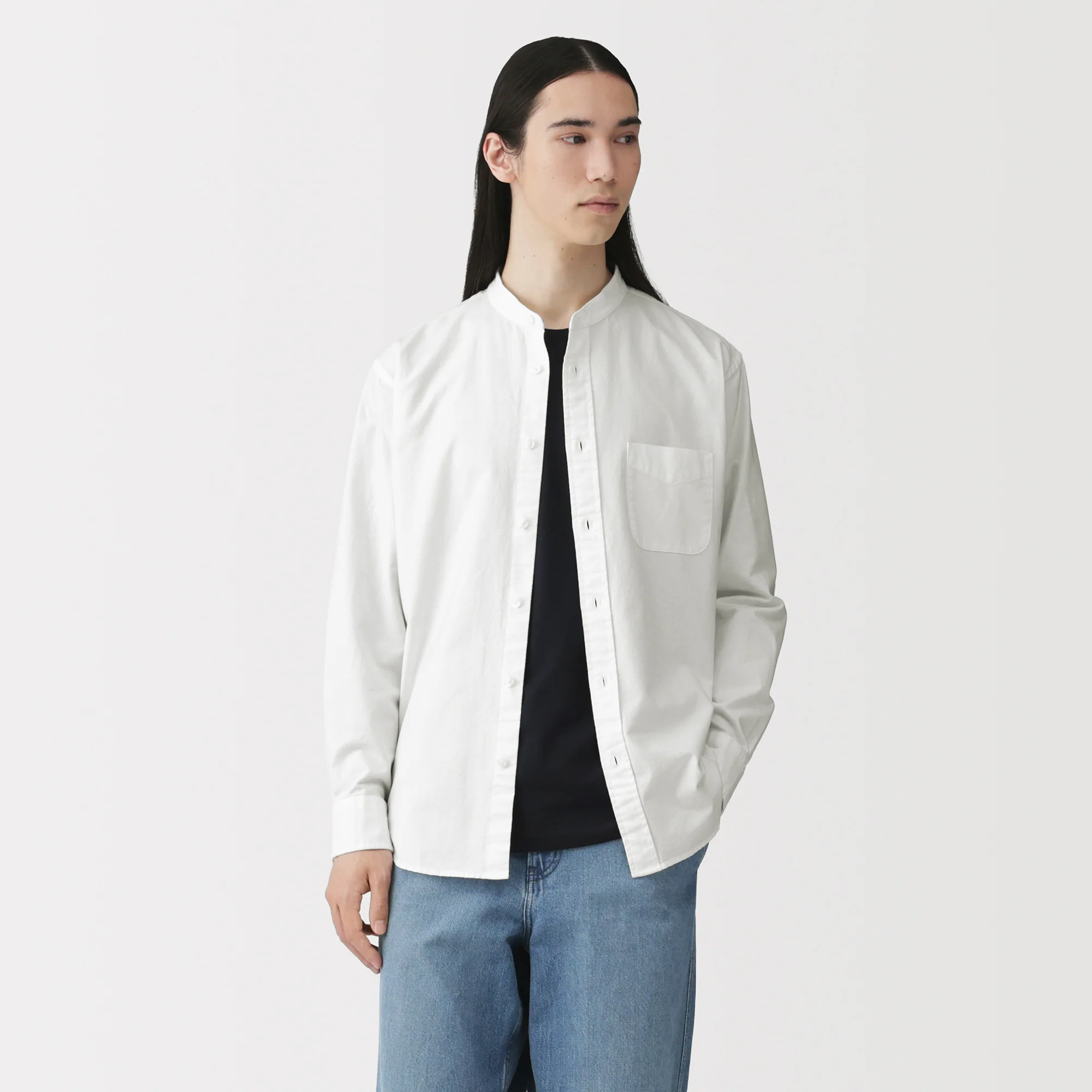Oxford Stand Collar Shirt - Image 3