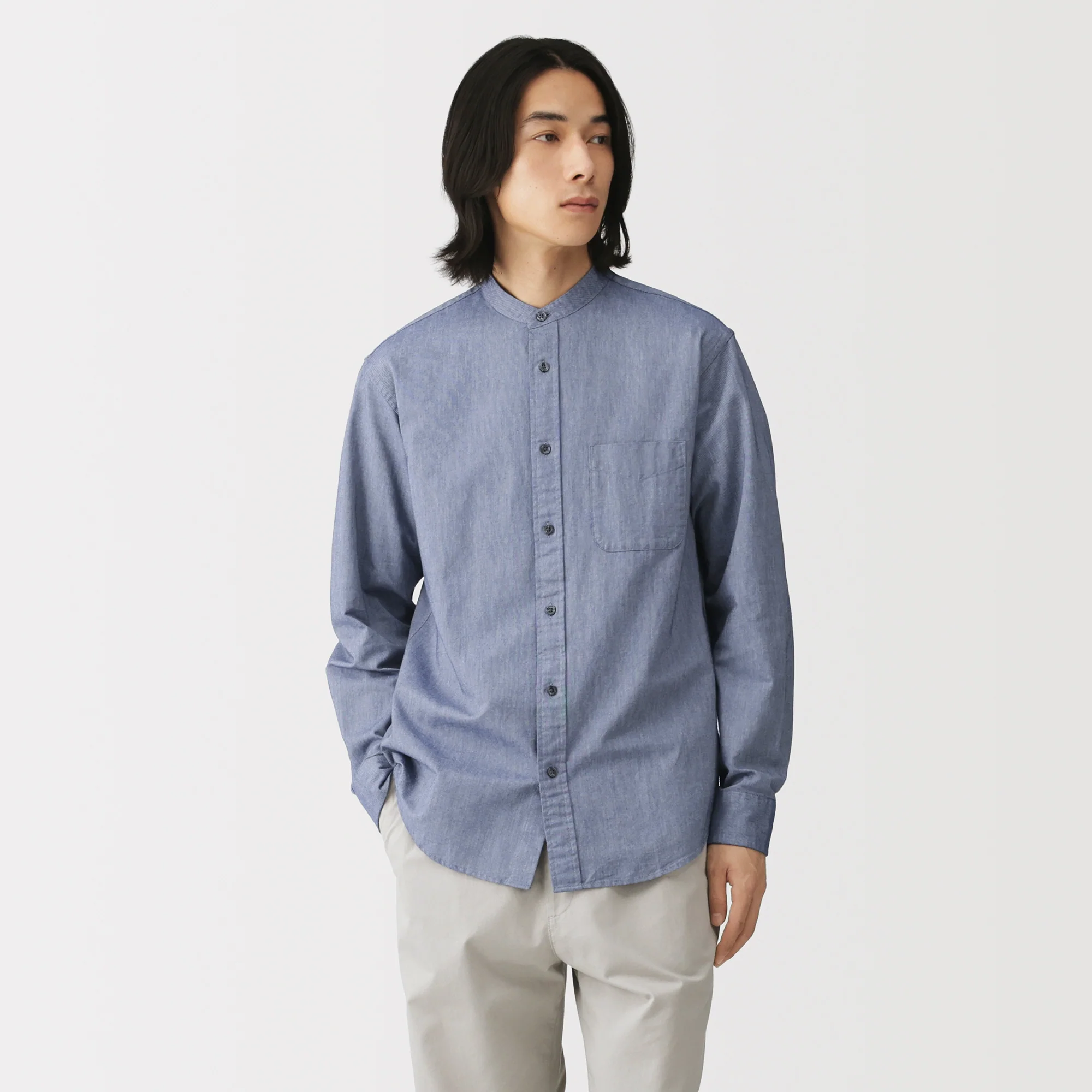 Oxford Stand Collar Shirt - Image 30
