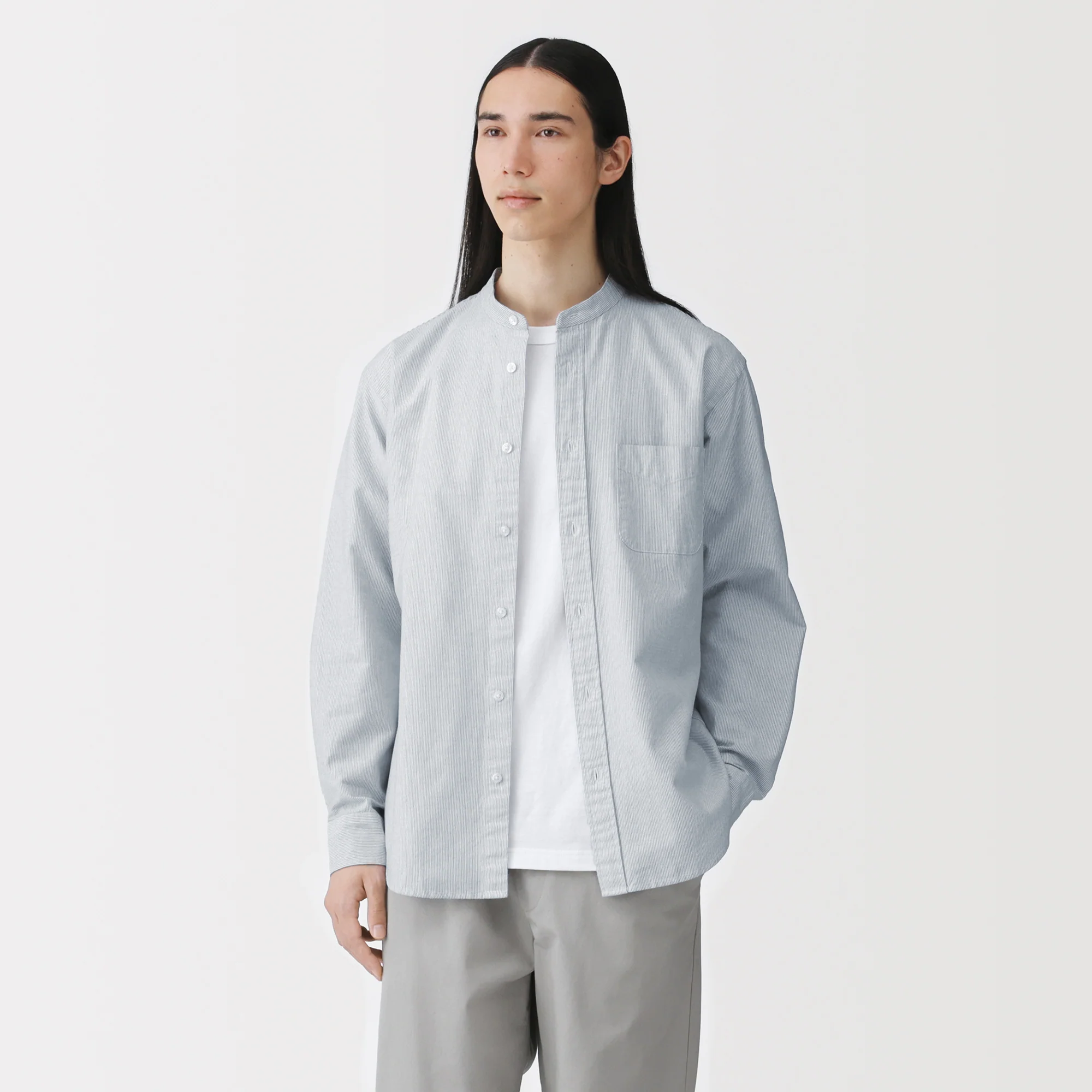 Oxford Stand Collar Shirt - Image 48