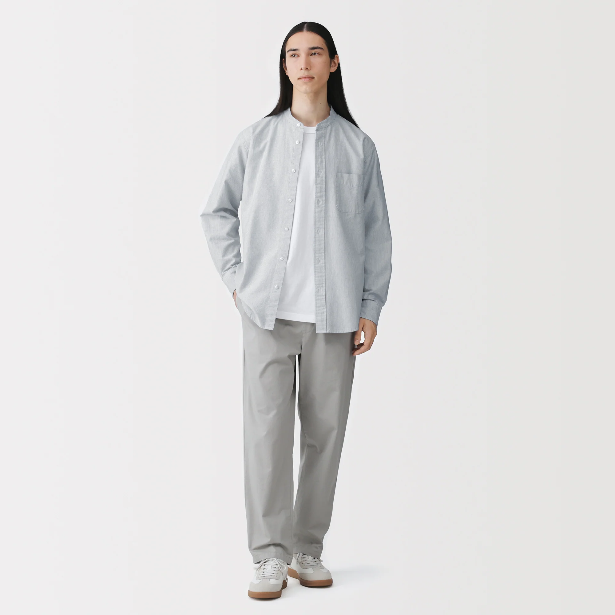 Oxford Stand Collar Shirt - Image 49