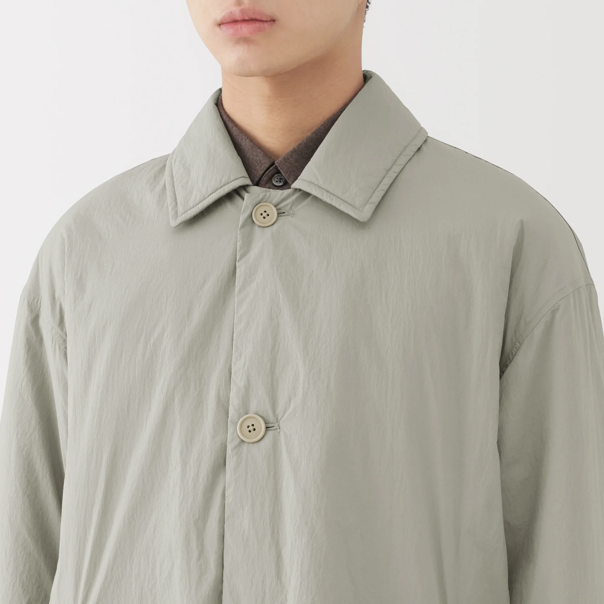 Padded Stand Fall Collar Coat - Image 7