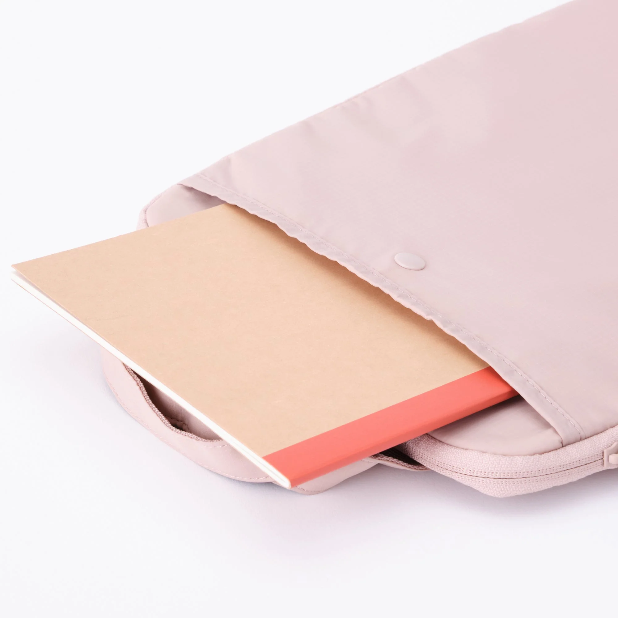Parachute Cloth Tall Laptop Bag - Pink Beige - Image 5