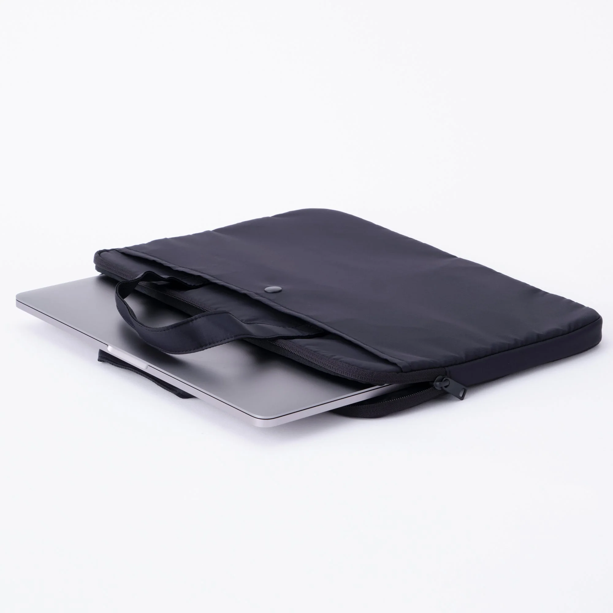 Parachute Cloth Wide Laptop Bag - Black - Image 2