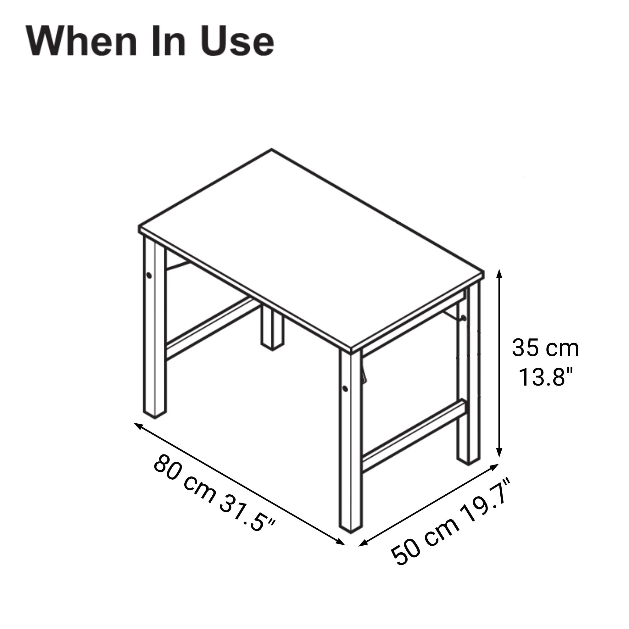 Pine Wood Folding Low Table - Image 3